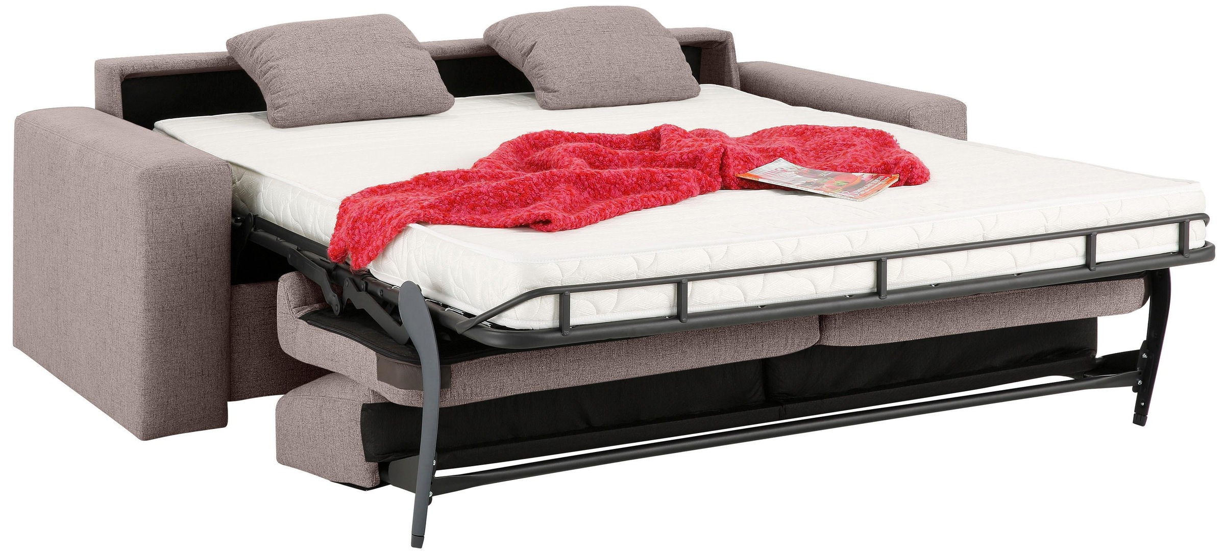 Home affaire Schlafsofa »Roma Matratzenhöhe 14 cm«, Dauerschlaffunktion, mit Unterfederung, Lattenrost, Matratze