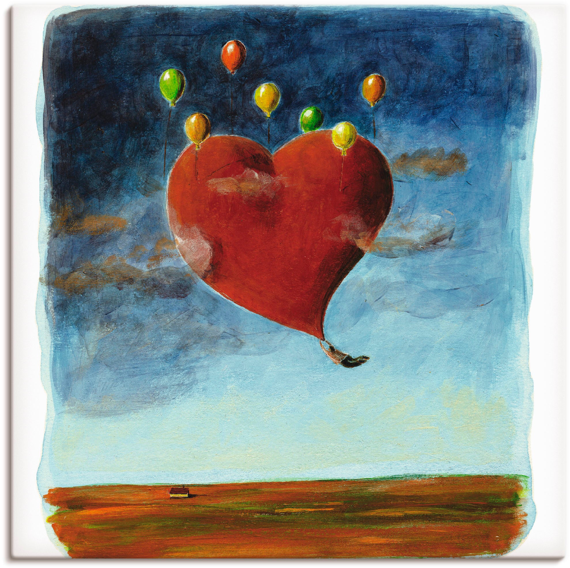 Artland Wandbild "Fliegendes Herz", Herzen, (1 St.), als Leinwandbild in verschied. Größen