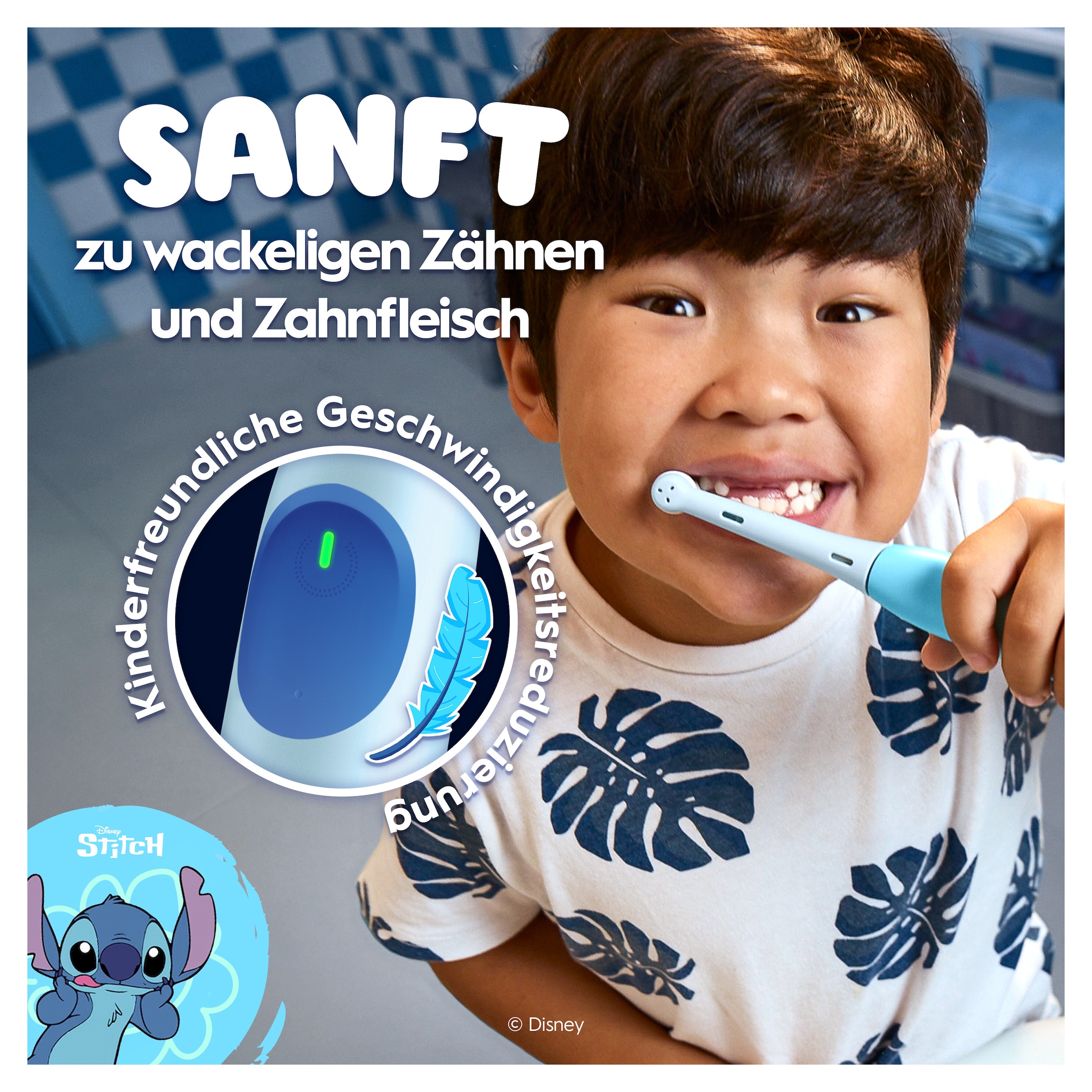 Oral-B Elektrische Kinderzahnbürste »iO Kids 6+ Stitch« 1 Stk. Aufsteckbürsten 1 Reise-Etui, Musik-Timer, 3 Modi, ab 6 Jahren