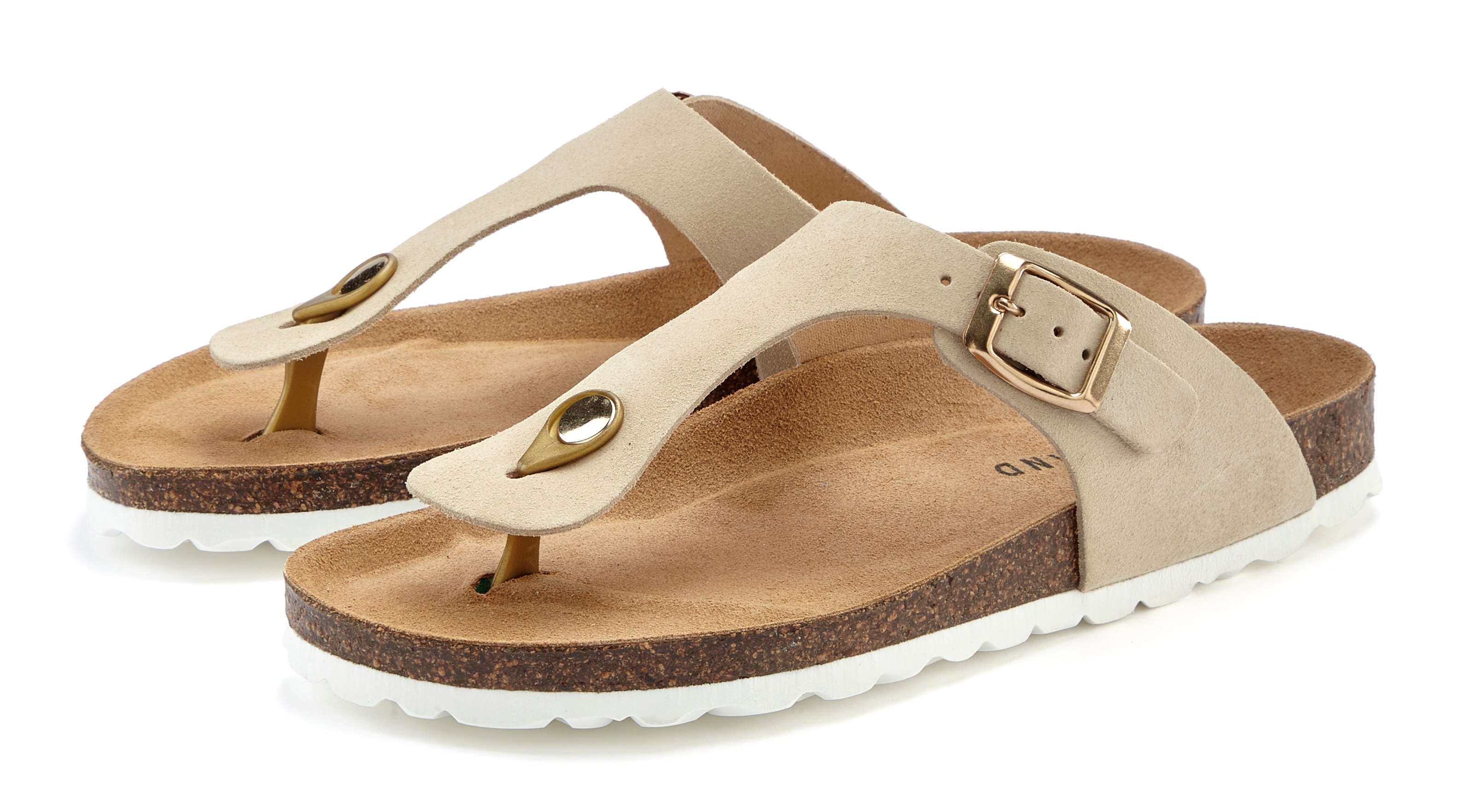 Elbsand Pantolette "Mule, Sandale, offener Schuh, Lederpantolette, Sommerschuhe" Zehentrenner aus hochwertigem Leder mit Komfortkorkfußbett