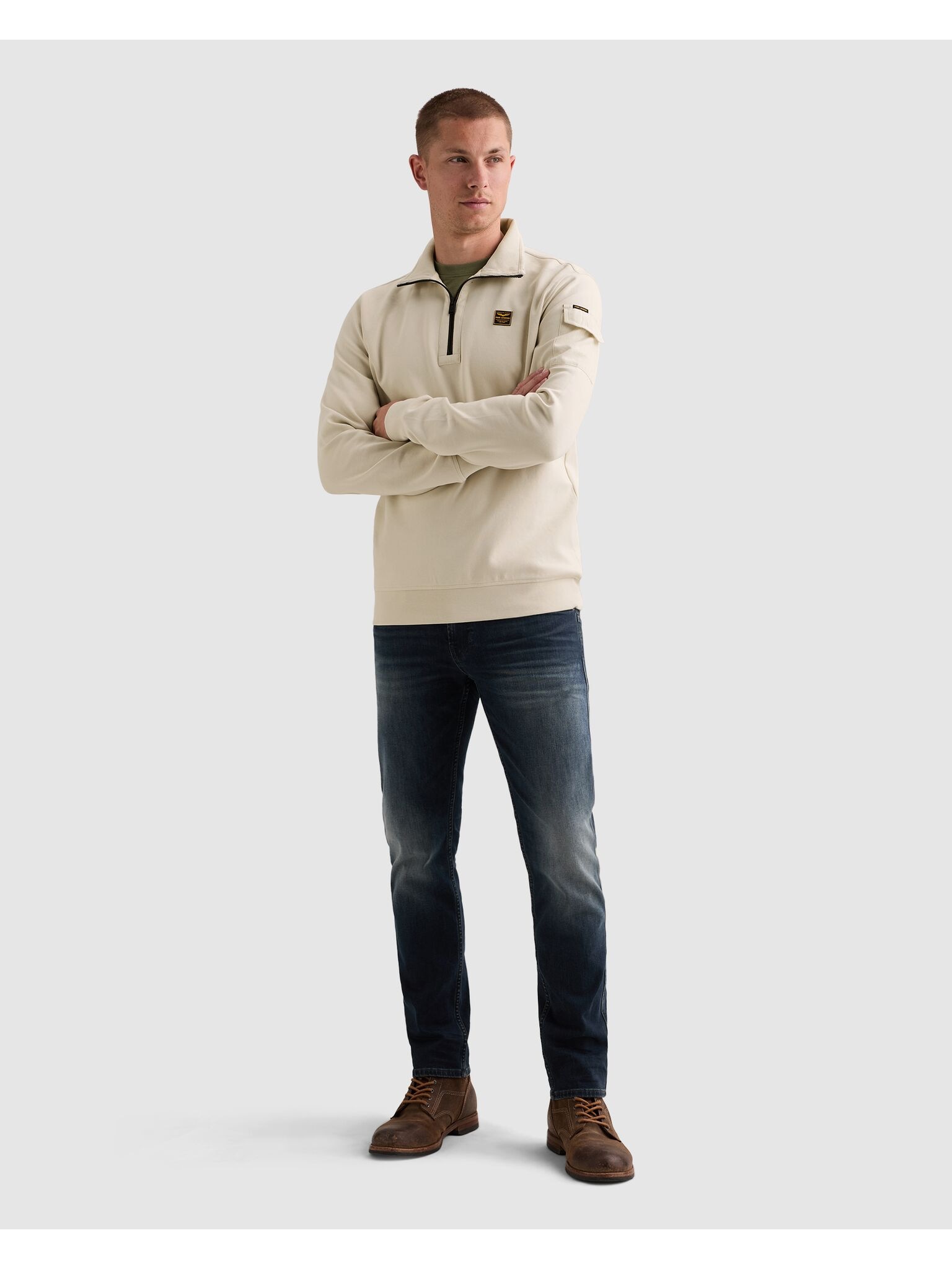 PME LEGEND Sweatshirt , mit Troyer Kragen und Ärmeltasche
