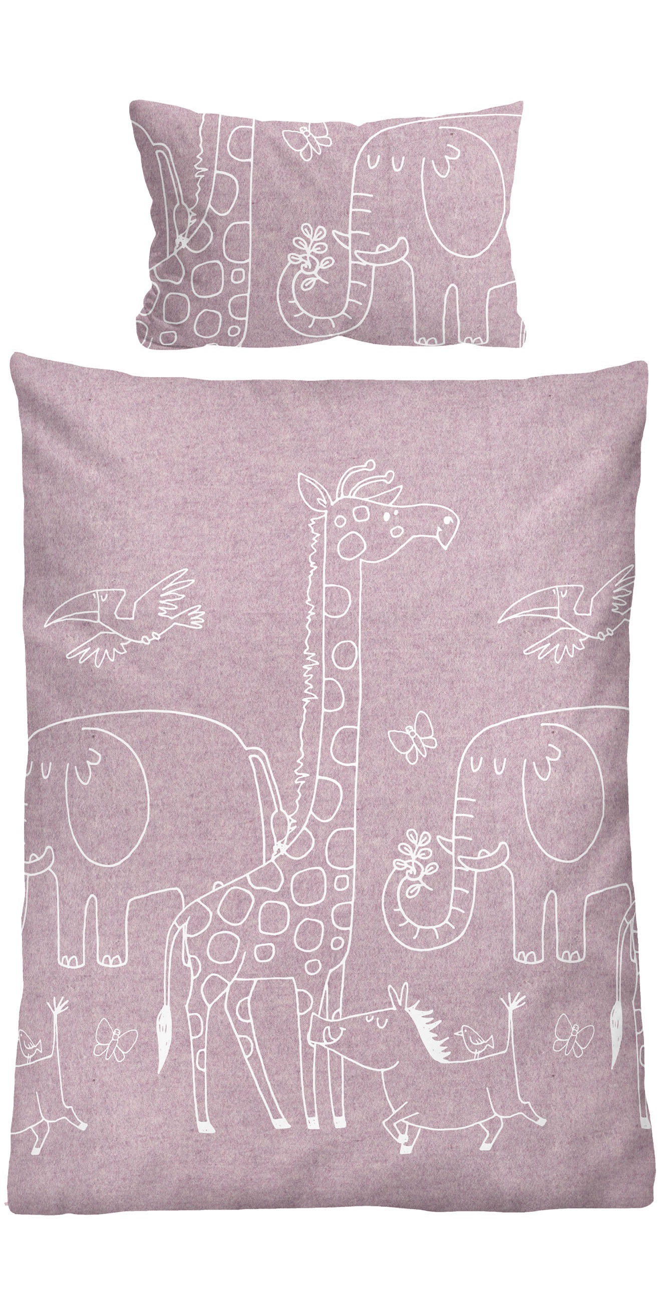 Biberna Kinderbettwäsche »0840520«, kuschelig warm, samtweich, Melange, 100% Baumwolle, made in Germany