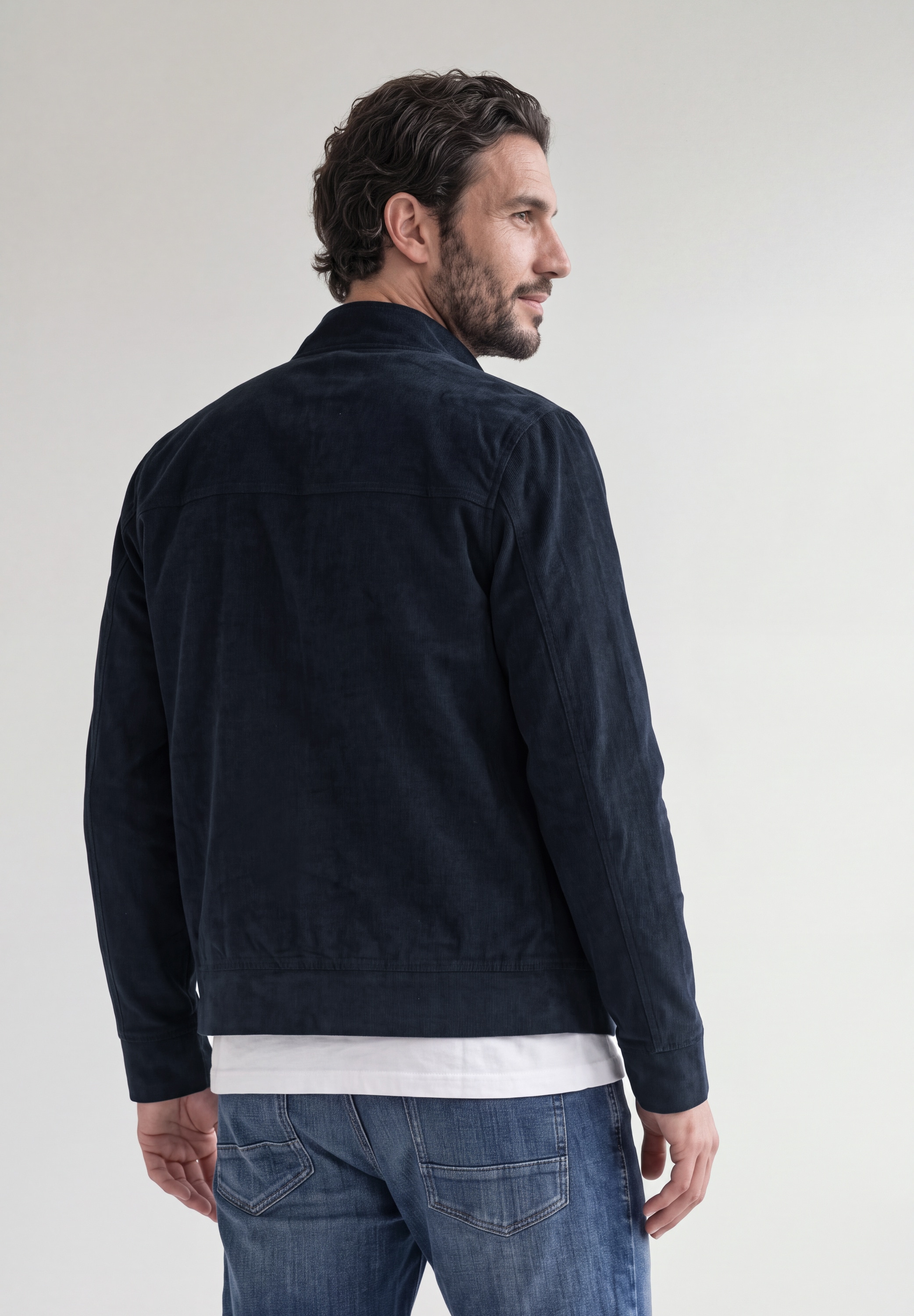 STREET ONE MEN Cordjacke ohne Kapuze in Unifarbe