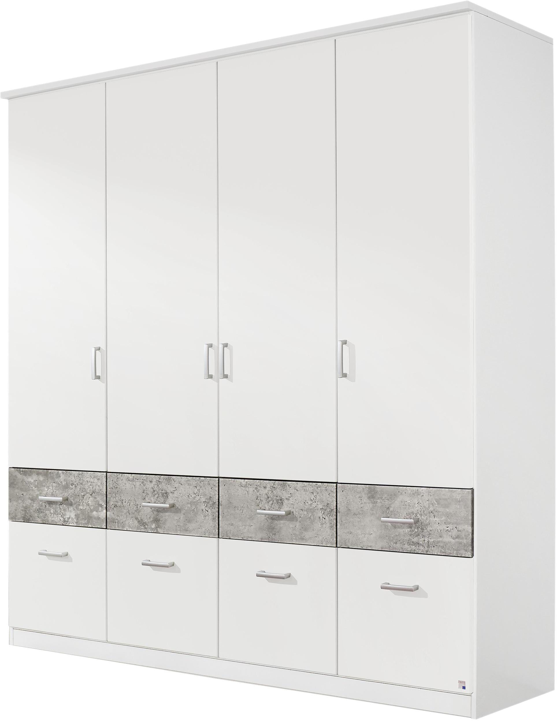 rauch Kleiderschrank "Kleiderschrank Schrank Garderobe deckenhoher Schrank BREMEN" optional mit Spiegel, Breiten: 91/136/181 cm, Höhe: 199 cm, in vielen Farbvariationen, inkl. Kranzblende MADE IN GERMANY