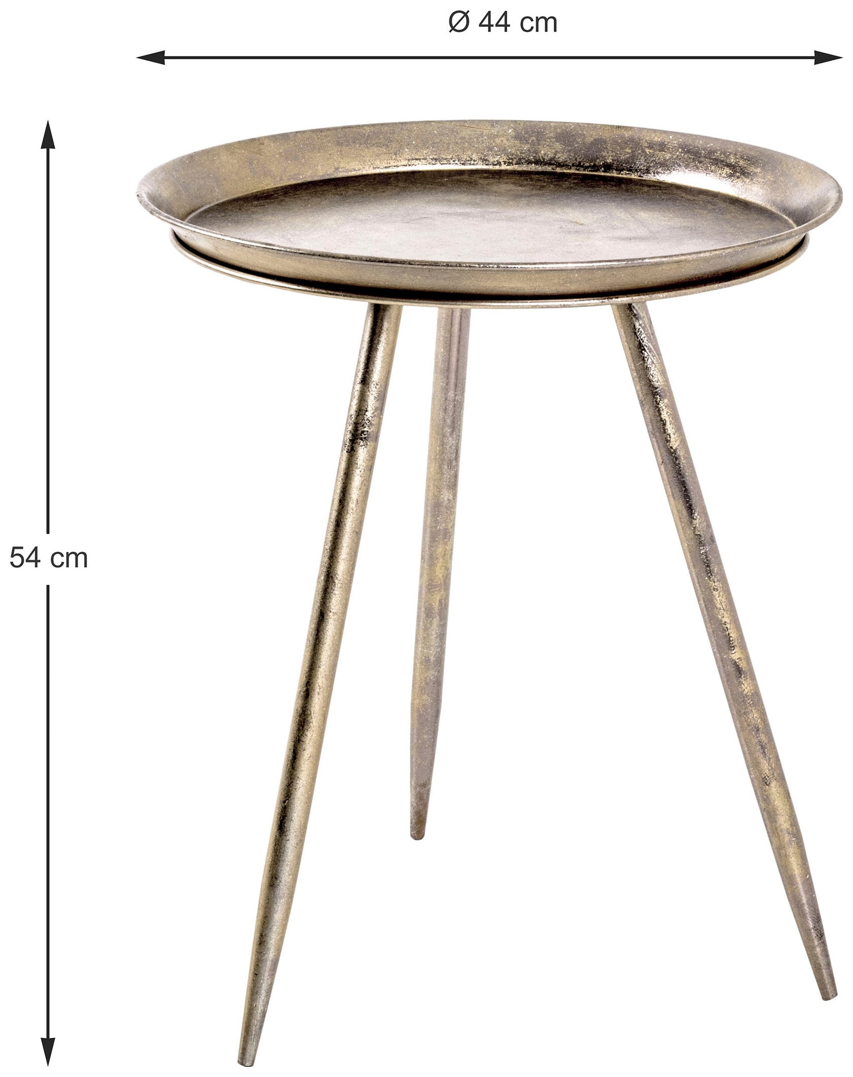 HAKU Beistelltisch »Sofatisch, Wohnzimmertisch« 1 Stk. tlg. rund - aus Metall Kupfer - Ø/H 44/54 cm