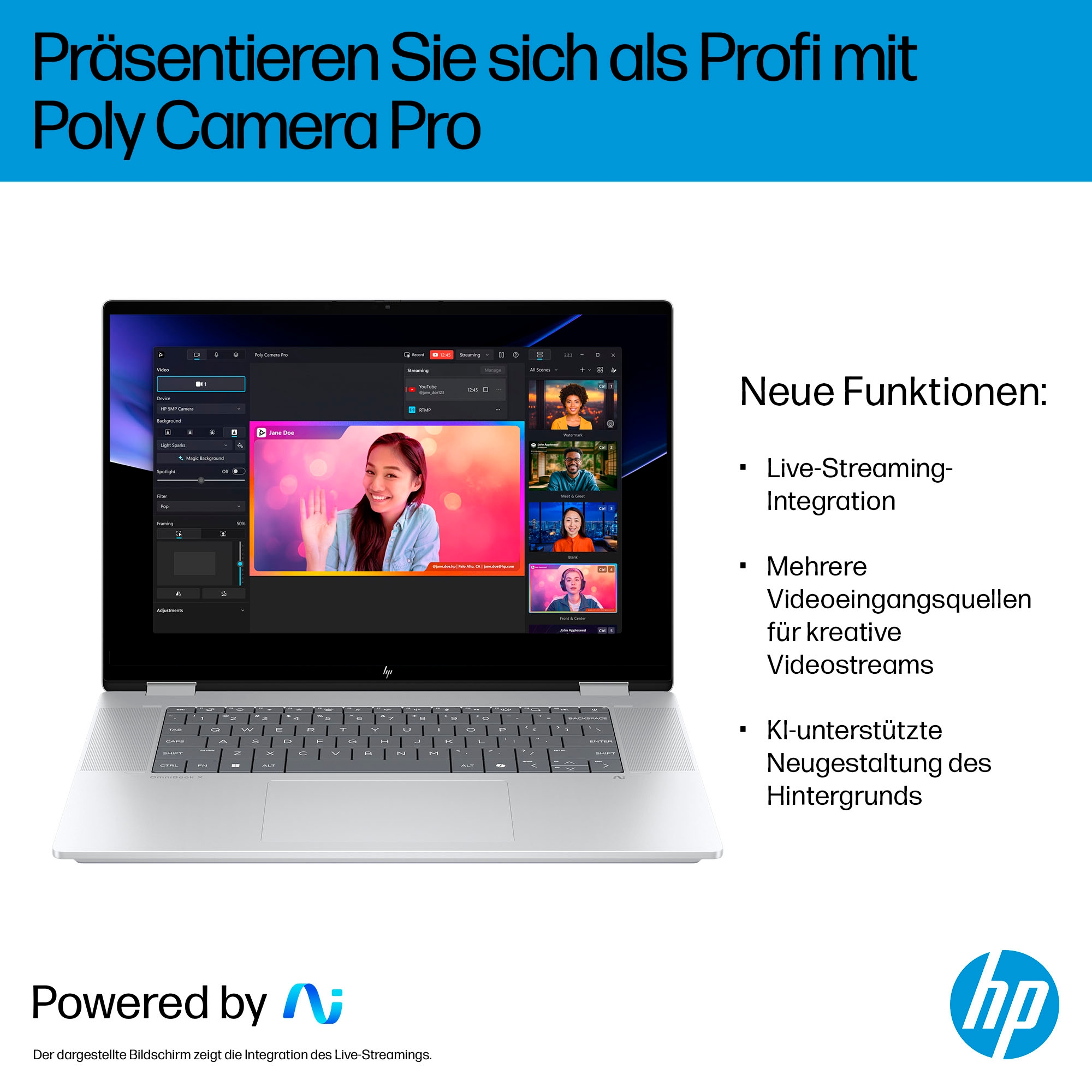 HP Convertible Notebook »OmniBook X FlipNGAI 16-as0054ng«, 40,6 cm, / 16 Zoll, Intel, Core Ultra 5, 512 GB SSD