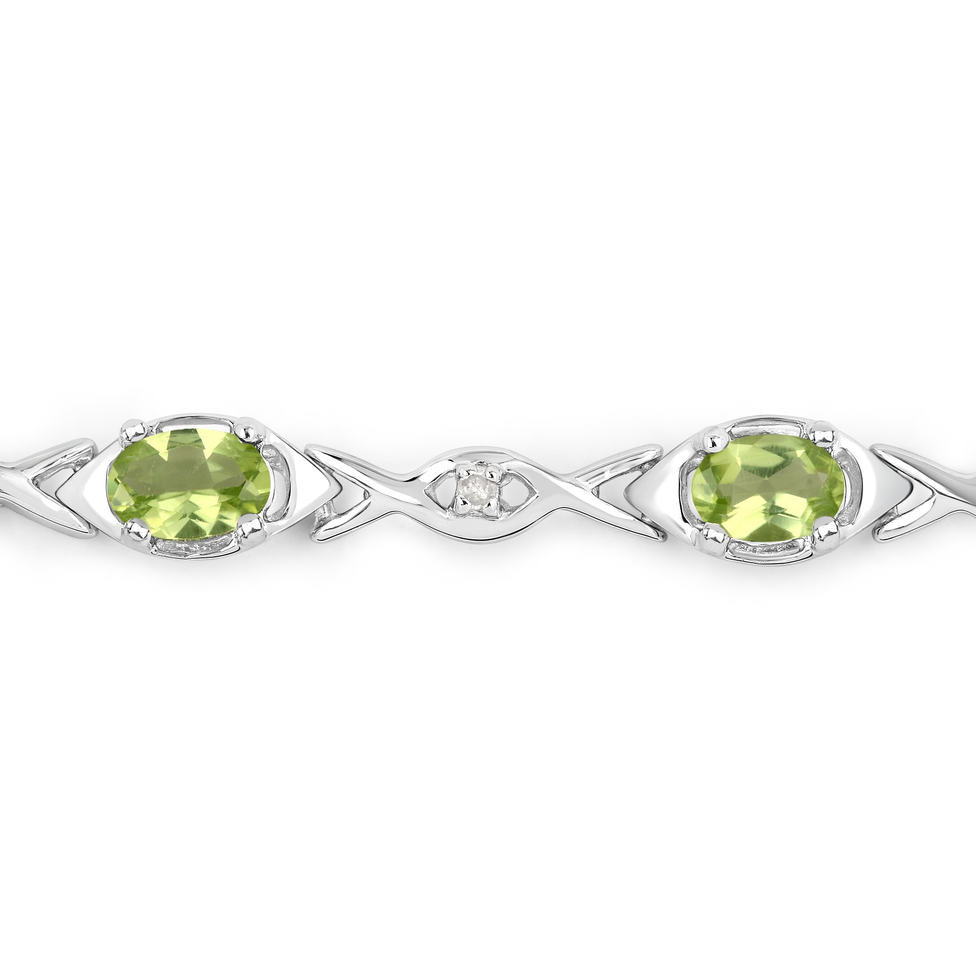 Vira Jewels Armband »925-Sterling Silber rhodiniert Glänzend Peridot grün«