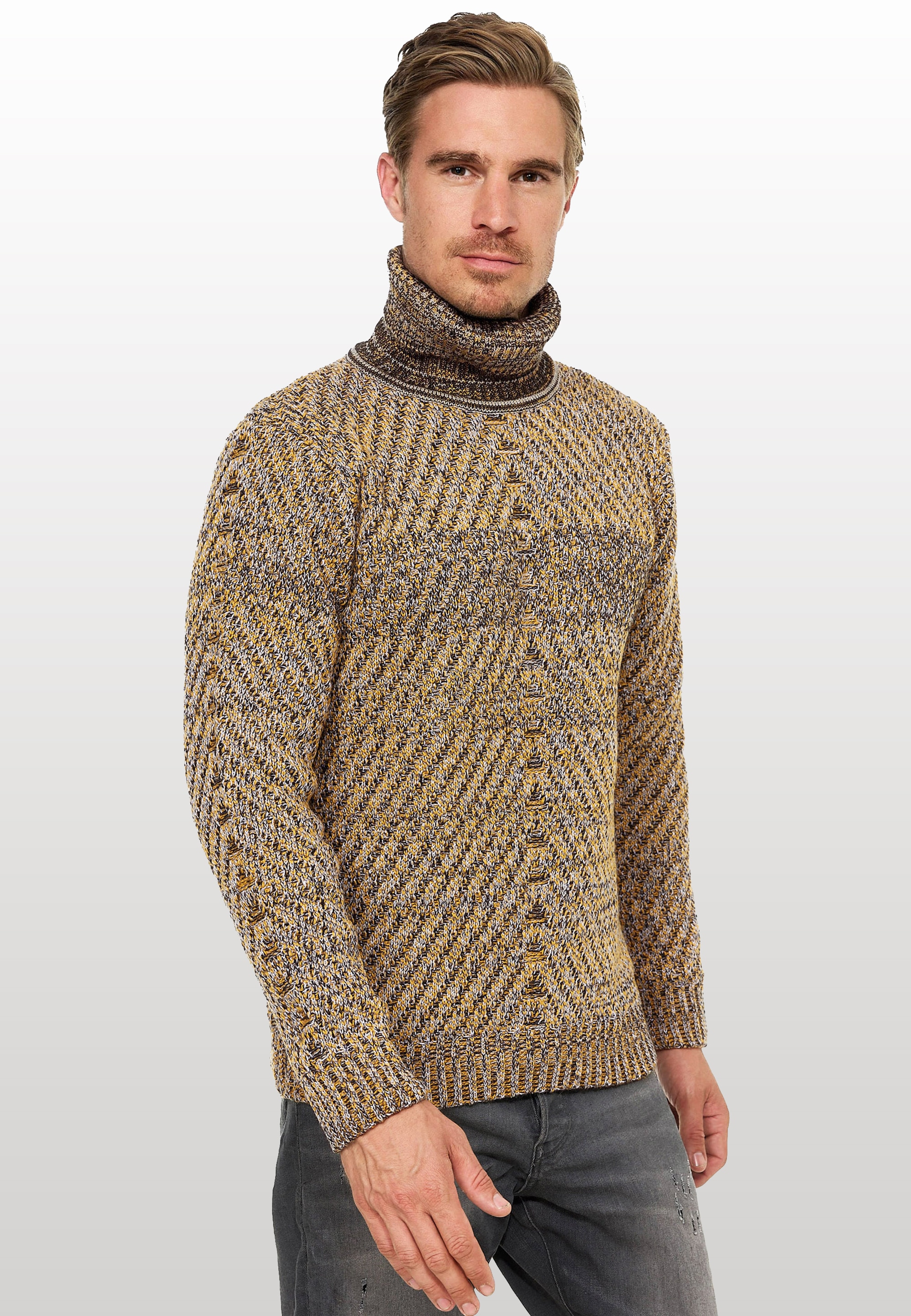 Rusty Neal Strickpullover, im angesagten Kontrast-Design