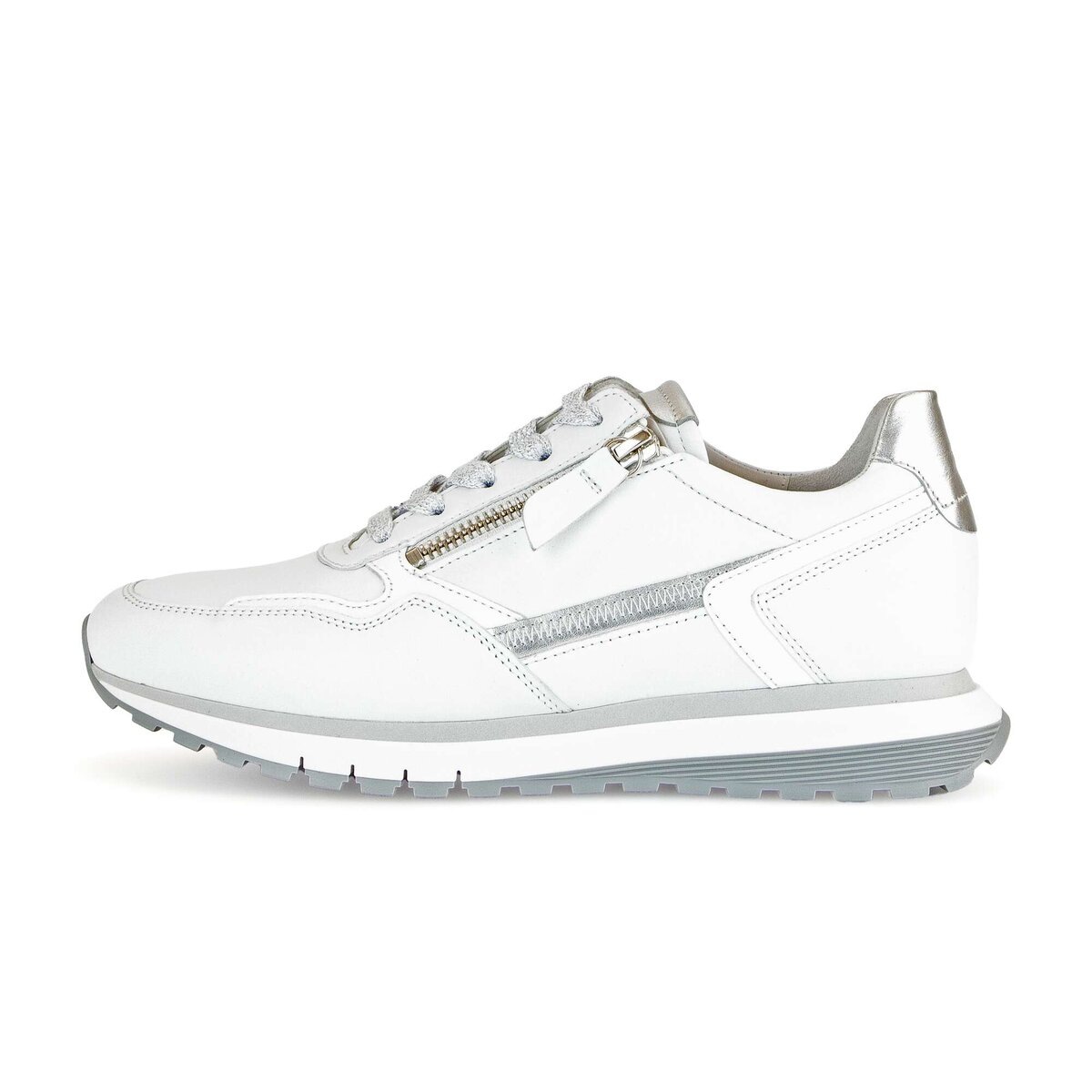 Gabor Comfort Sneaker Glattleder Women's Sneaker White/Silver 42 8