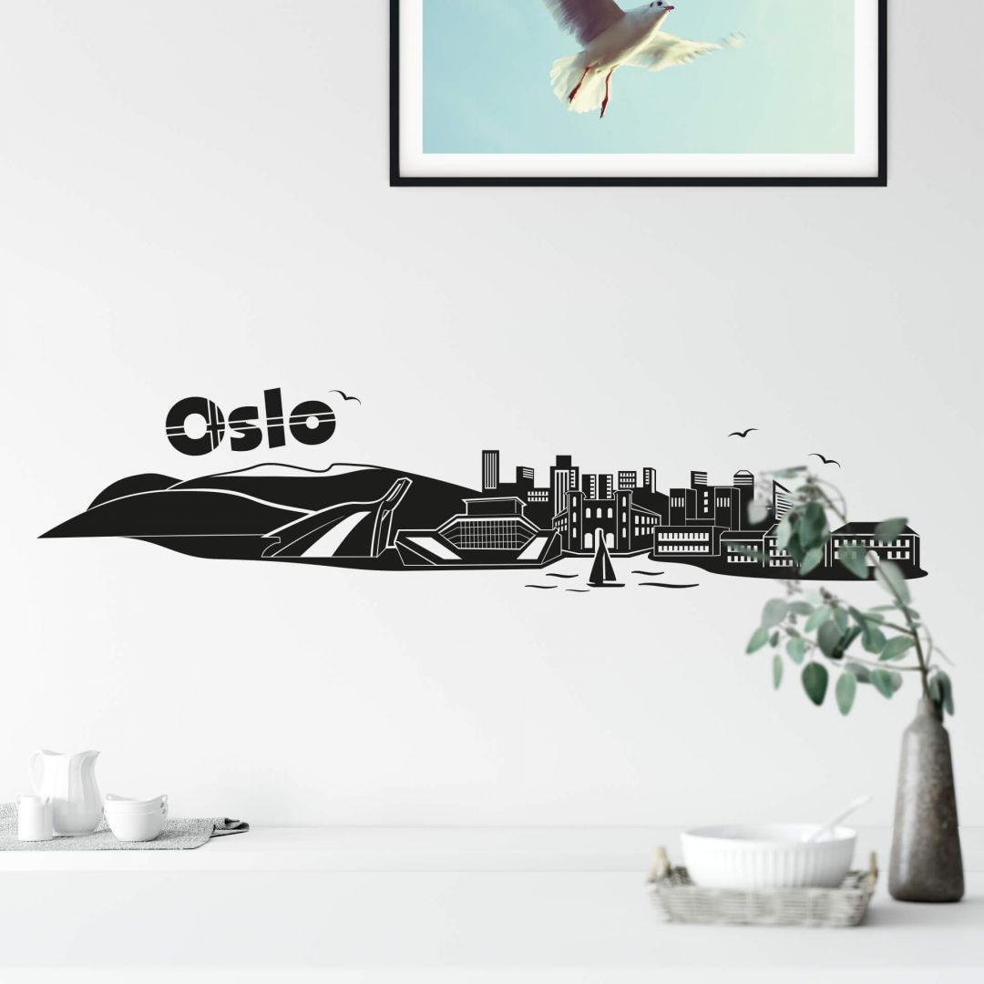 Wall-Art Wandtattoo "XXL Stadt Skyline Oslo 100cm", (1 St.), selbstklebend, günstig online kaufen