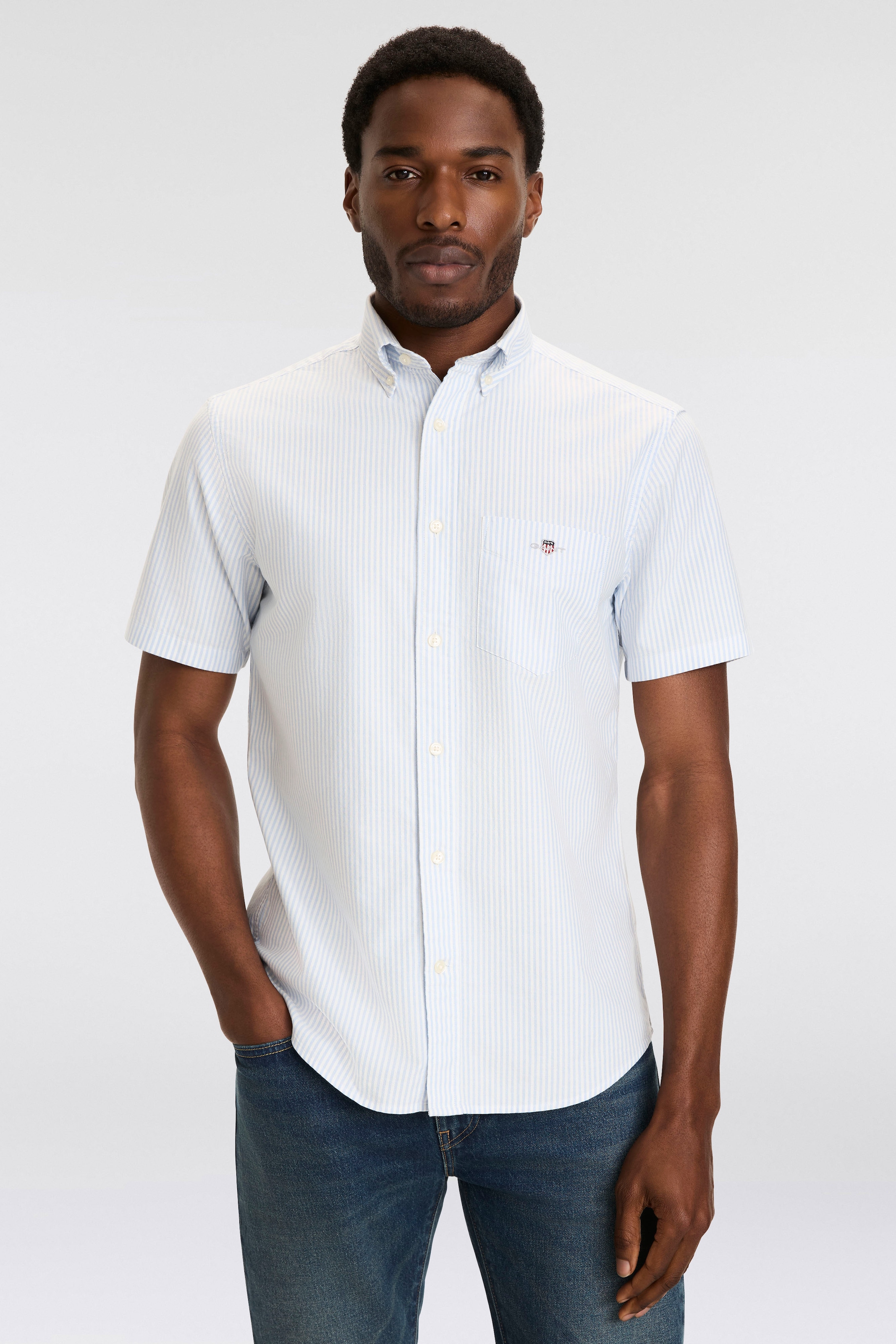 Gant Kurzarmhemd "REG CLASSIC OXFORD STRIPE SS SHIRT" günstig online kaufen