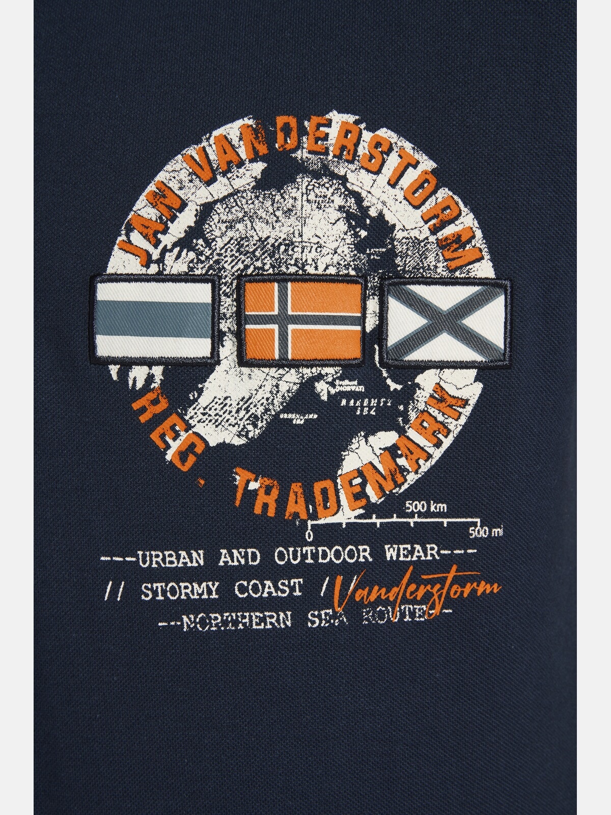 Jan Vanderstorm Poloshirt »Poloshirt RANDO«, (1 tlg.), mit drei Patches