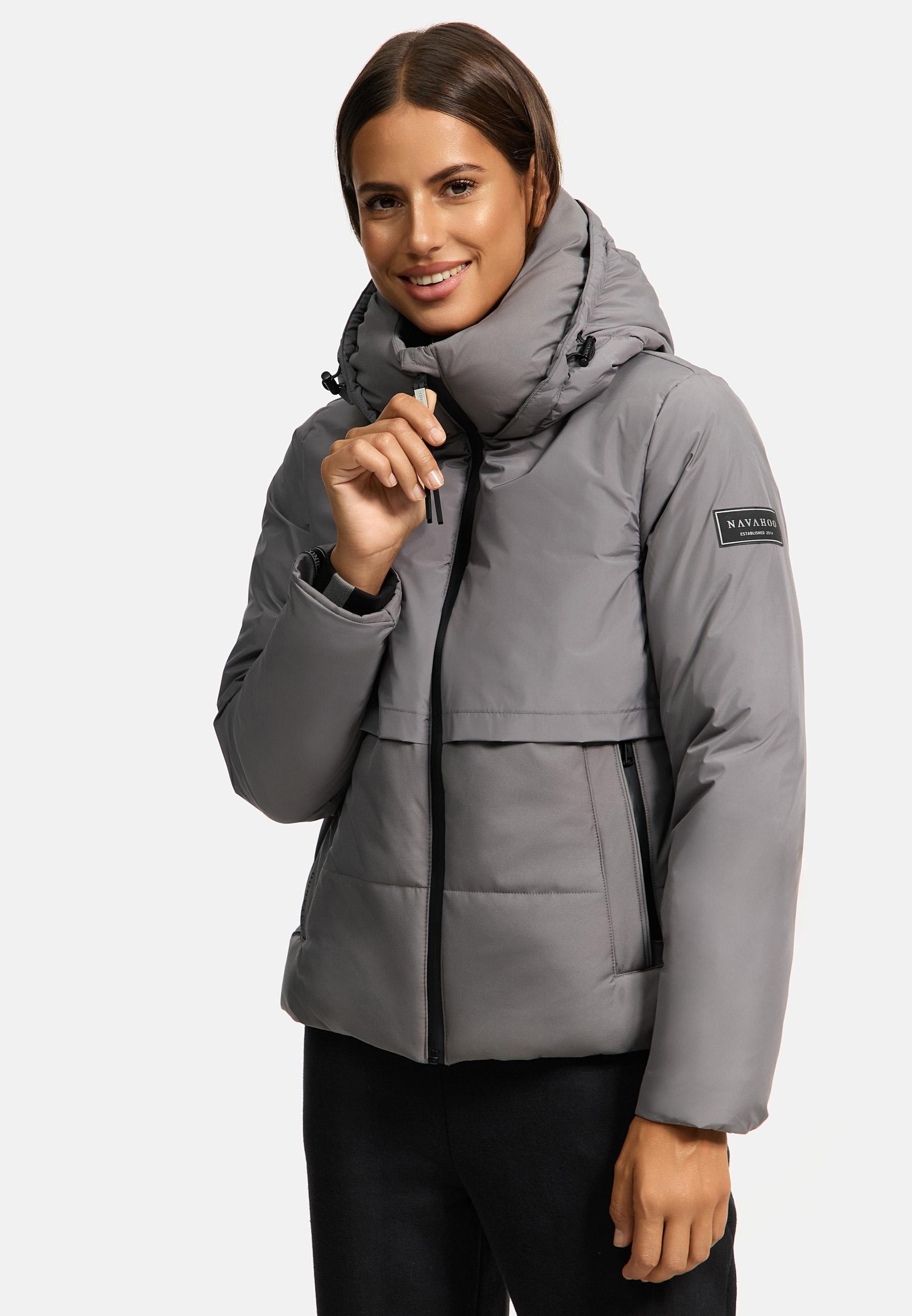 Navahoo Steppjacke »Liebesküken XIV«, mit Kapuze, modische Damen Winterjacke mit Fleece-Innenfutter
