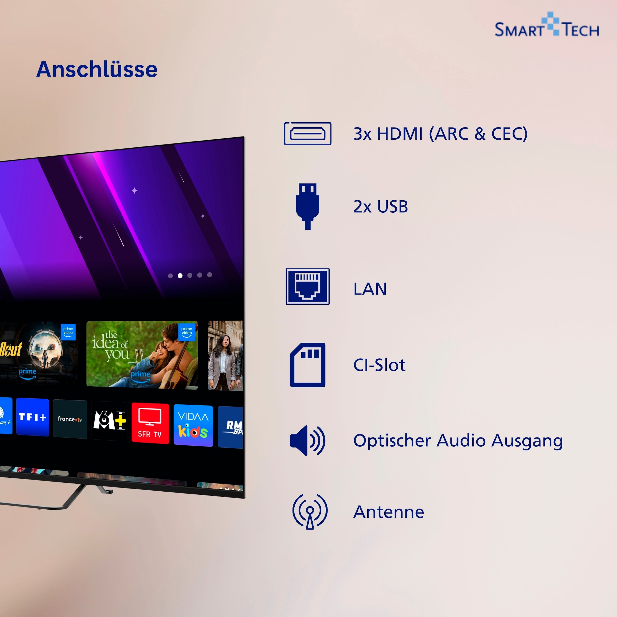 Smart Tech QLED-Fernseher »55QV02K« 139 cm/55 ″ Smart-TV