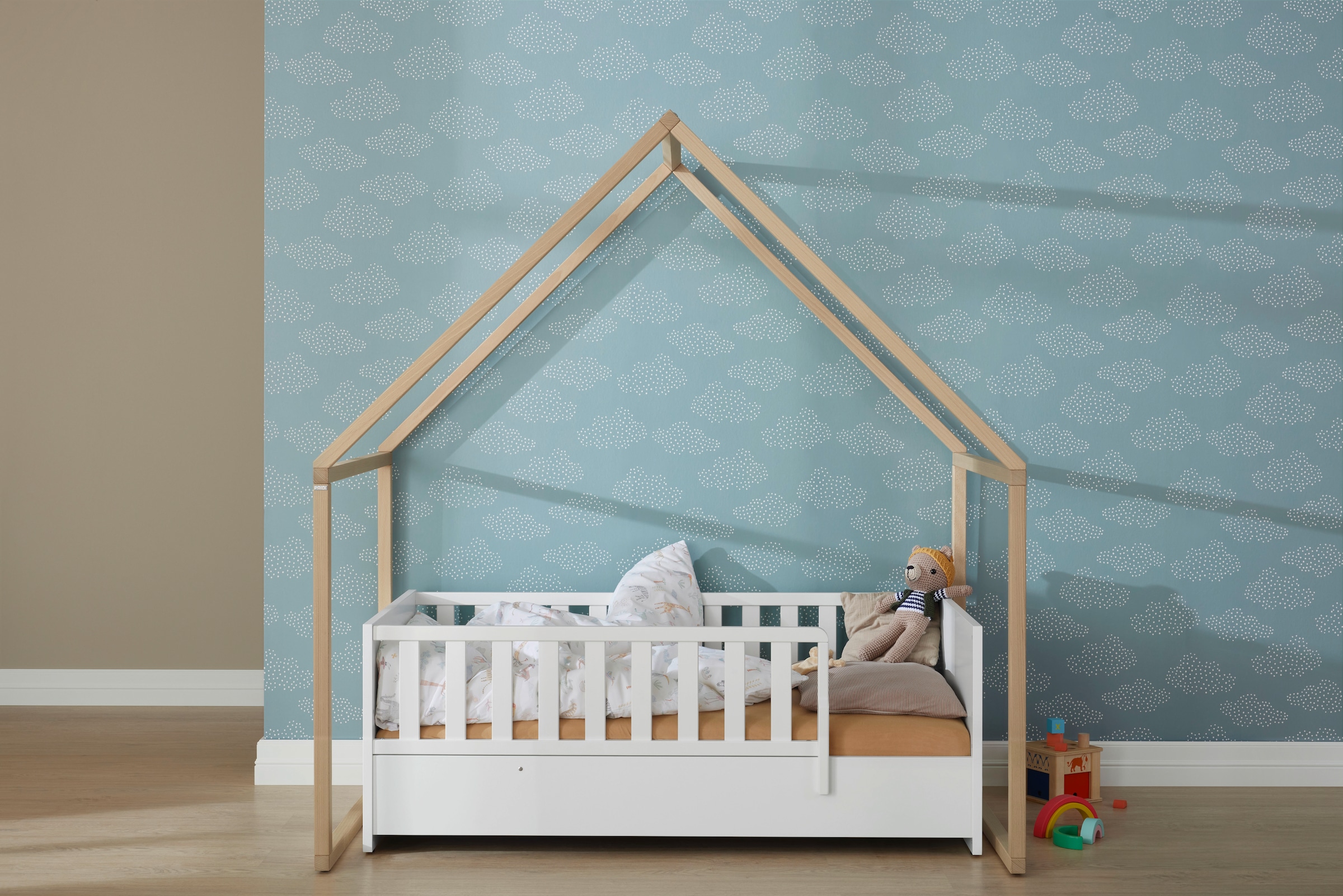 PAIDI Hausbett »Little House aus Buche Massivholz, pflegeleicht, langlebig« B/H/T ca. 158/170/97cm,  Vielseitig nutzbar - Spielhaus, Leseecke, Kaufladen