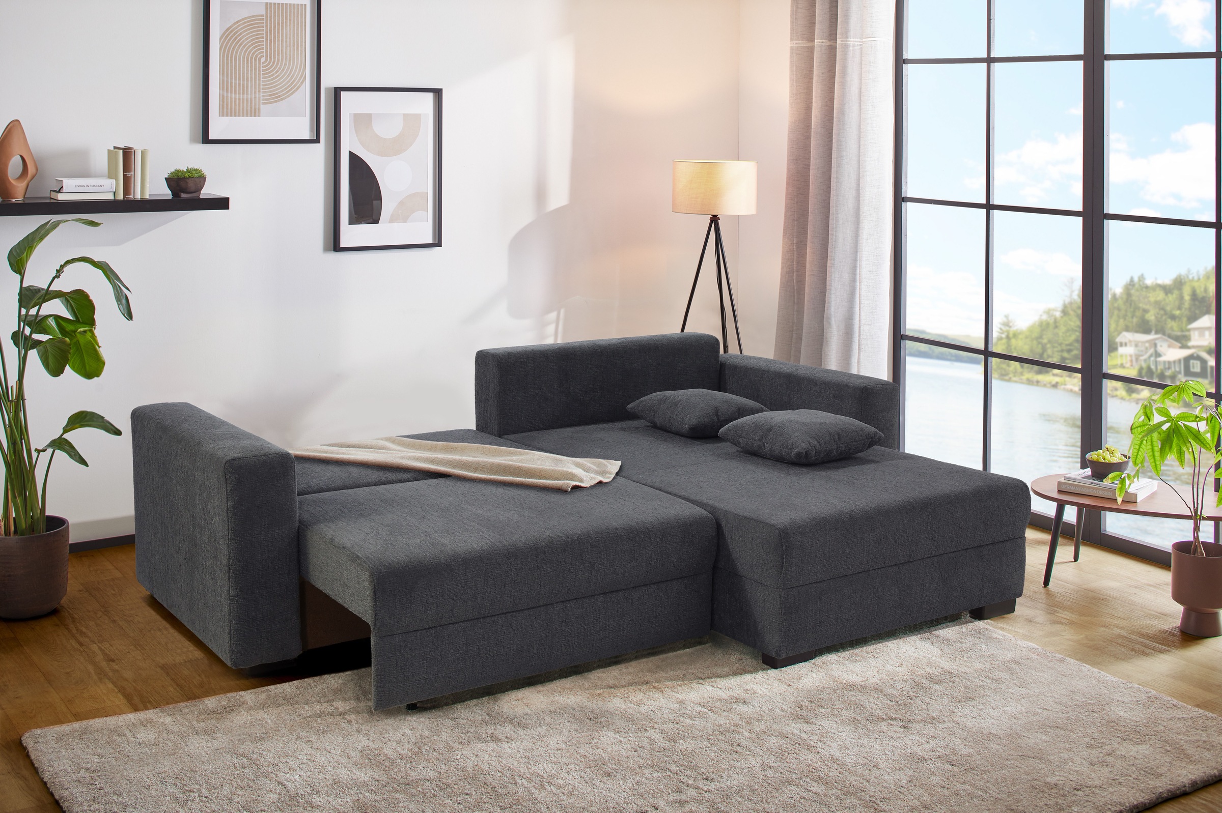 Jockenhöfer Gruppe Ecksofa "Saalbach, L-Form, Breite 261cm", inkl. Bettfunk günstig online kaufen