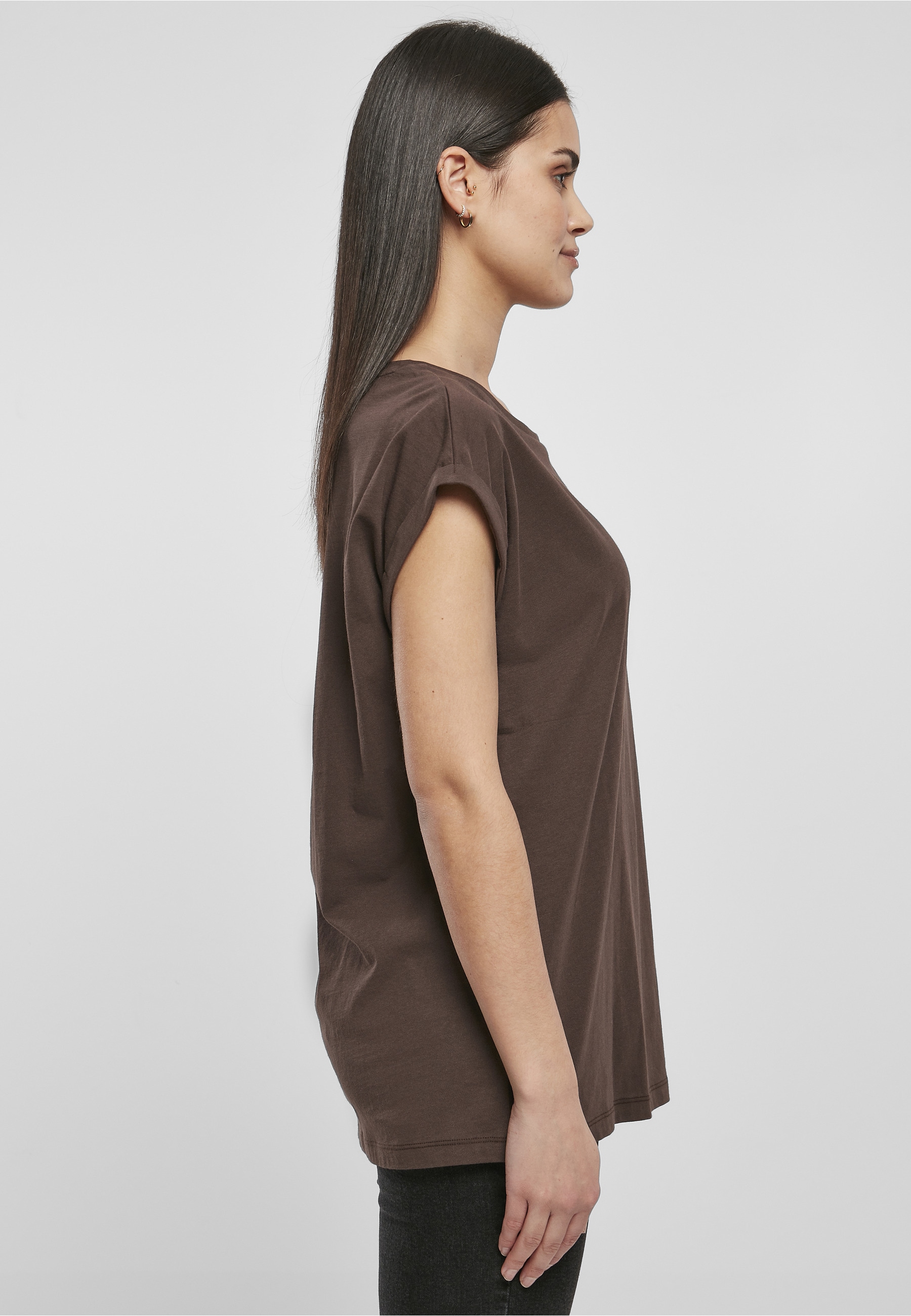URBAN CLASSICS Kurzarmshirt »Urban Classics Damen Ladies Organic Extended Shoulder Tee« 1 Stk.