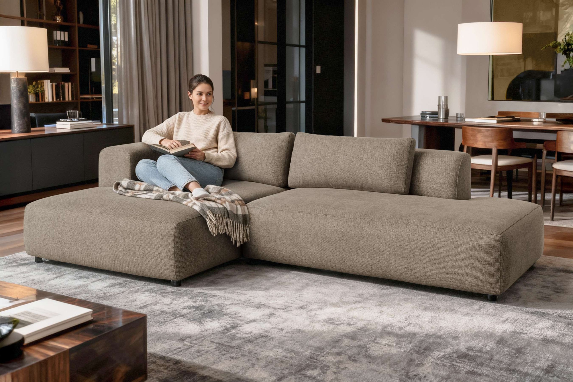 OTTO home Ecksofa "TIARRA Design-Sofa mit Ottomane recht/links bestellbar, günstig online kaufen