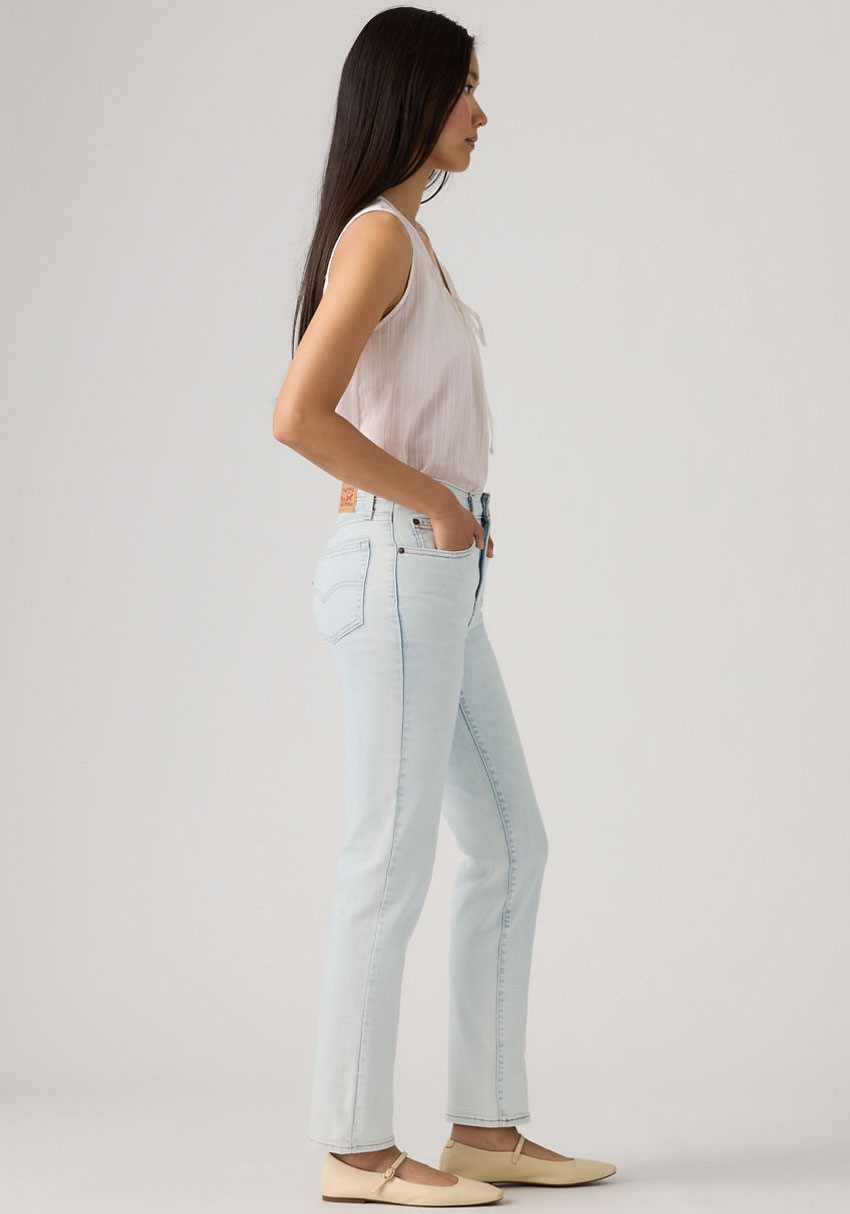 Straight-Jeans LEVI'S "724 HIGH RISE STRAIGHT", Damen, Gr. 30, Länge 34, would you be mine, Denim/Jeans, Obermaterial: 81% Baumwolle, 18% Polyester, 1% Elasthan, straight fit lang, Jeans Straight-Jeans, Topseller 3