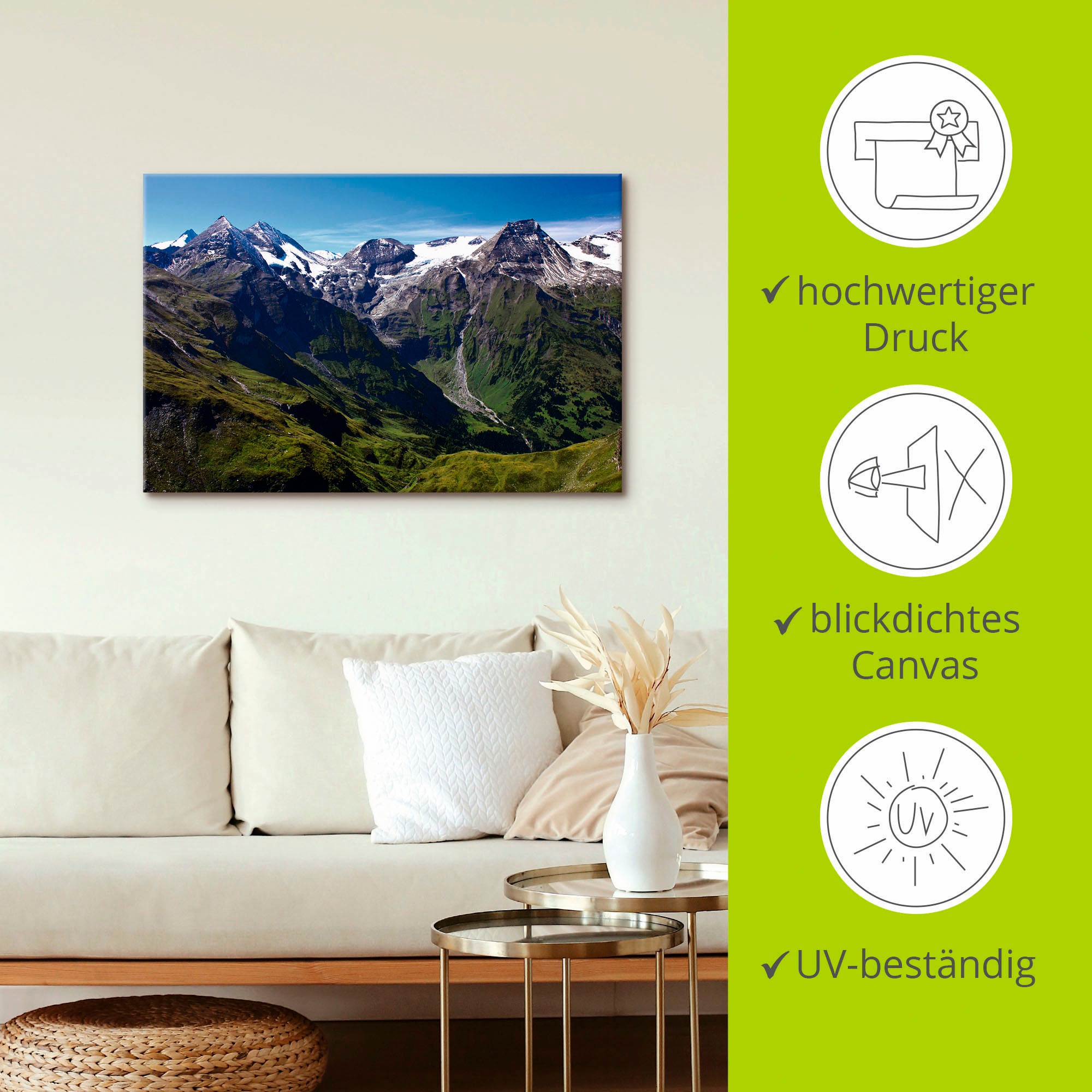 Artland Wandbild »Berge rund um den Großglockner«, Berge, (1 St.), als Leinwandbild, Poster in verschied. Größen