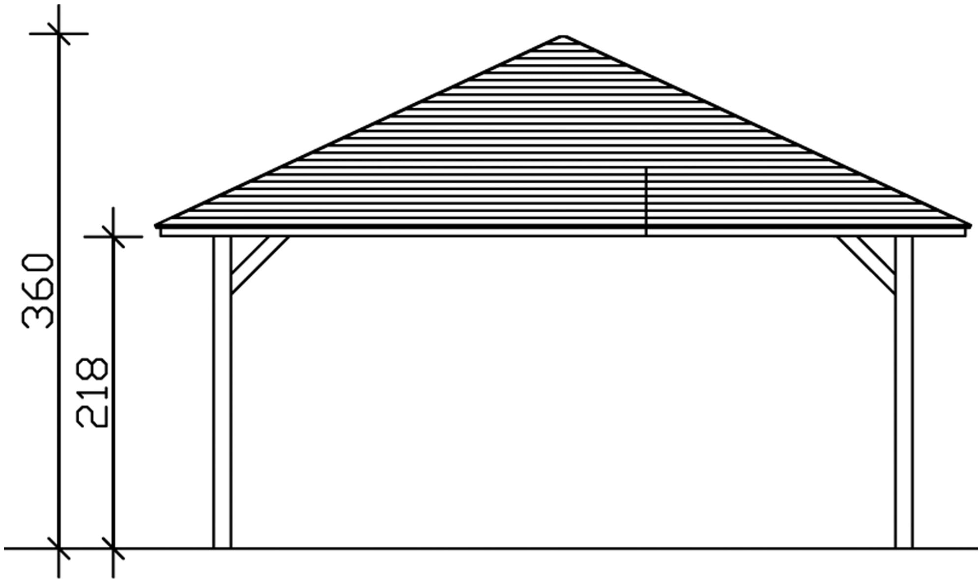 Skanholz Holzpavillon »Orleans 4«, Leimholz, 489 x 966 cm