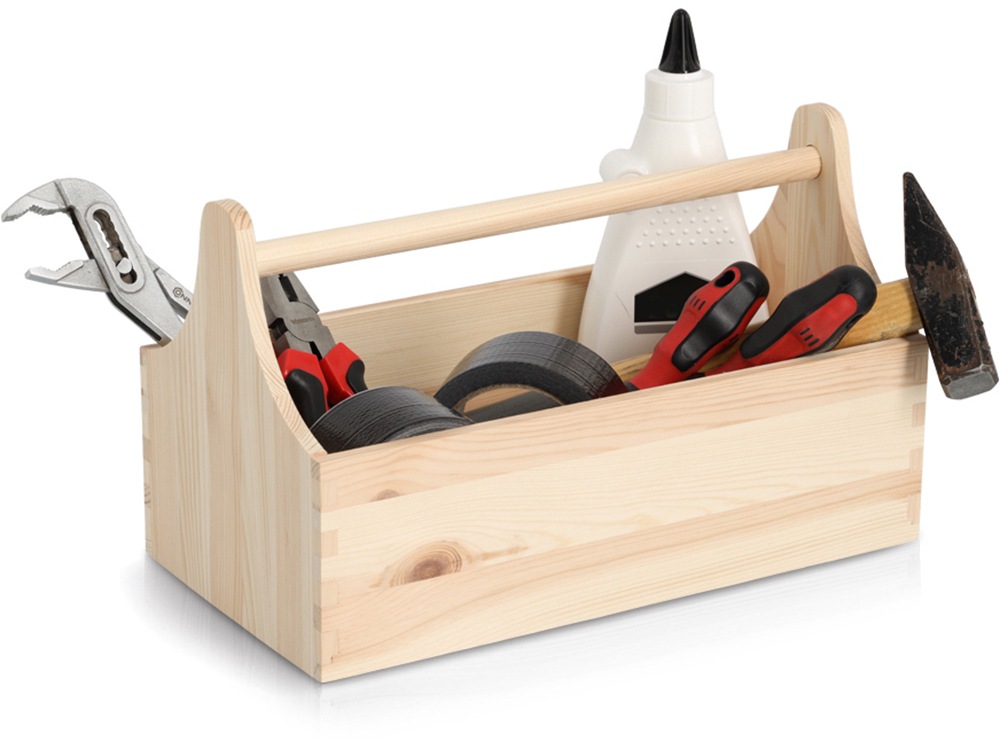 Zeller Present Werkzeugbox »Kiefer«, natürliches Holz, vielseitig, einfach tragbar