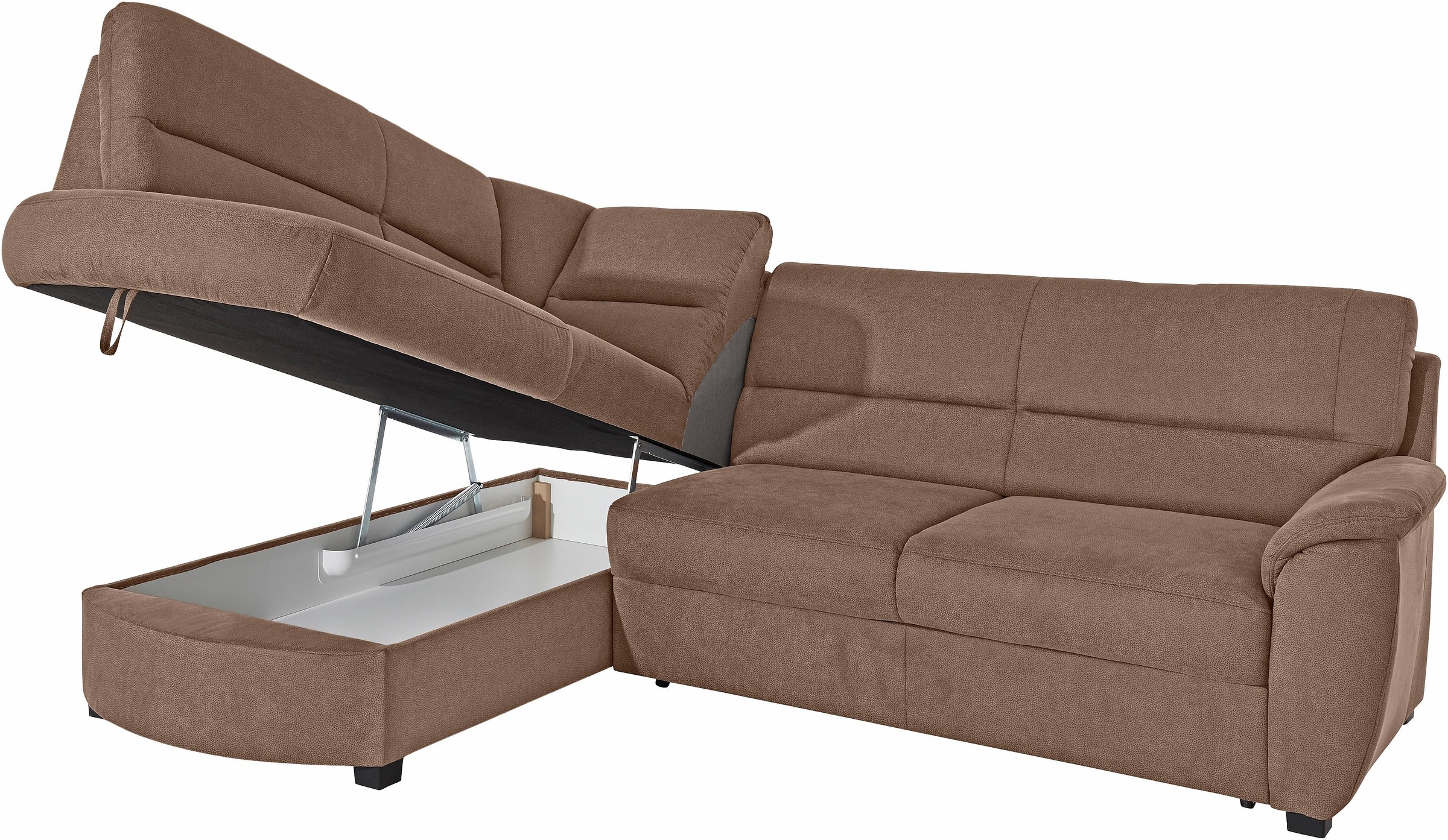 sit&more Ecksofa »Pandora L-Form«, wahlweise mit Bettfunktion und Bettkasten