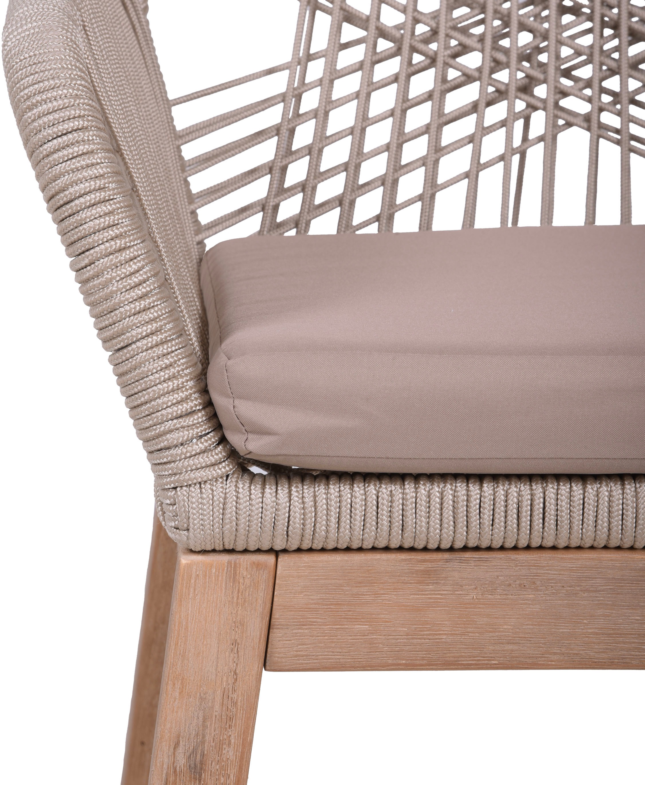 Armlehnstuhl GARDEN PLEASURE "POMONA, braun, 4er Set", weiß (weiß, braun), B:62cm H:86cm T:60cm, Massivholz, Polyester, Stühle, Armlehnstuhl, braun 2