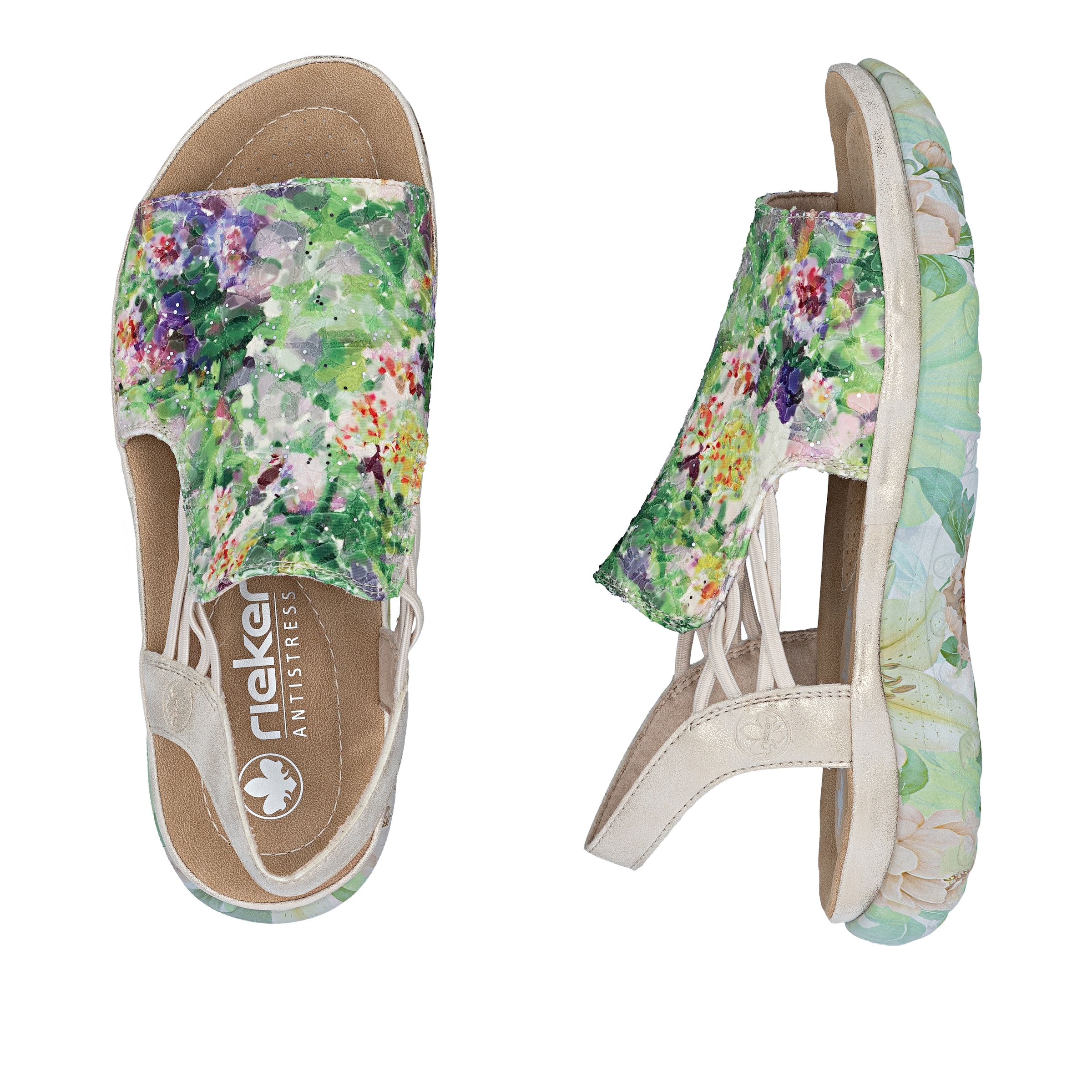 Rieker Sandale  Sommerschuh, Schlupfschuh mit seitlichen Gummizügen für guten Sitz