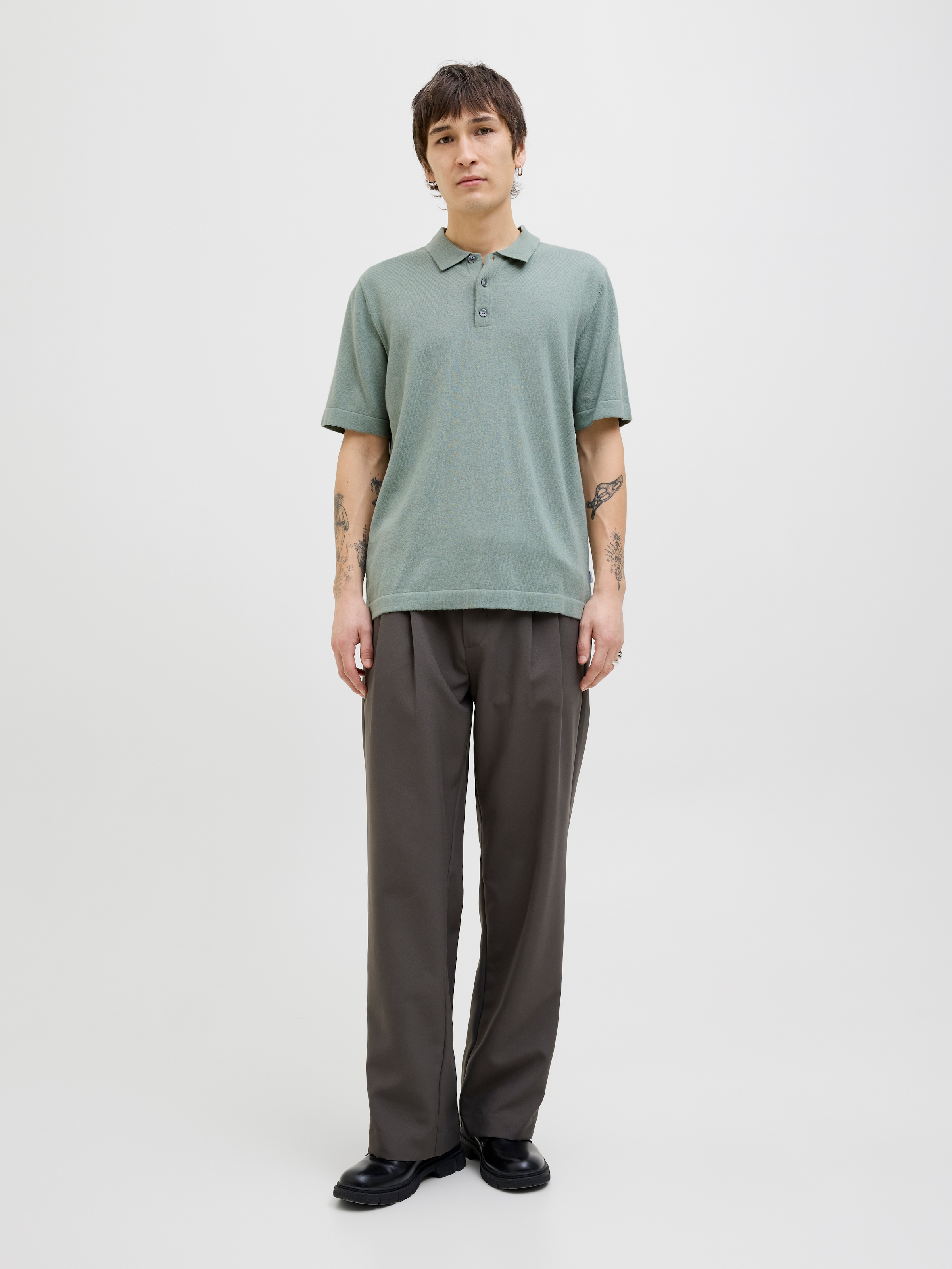 Jack & Jones Kurzarmpullover »JJEEMIL KNIT RELAXED POLO SS SN«, mit Polo Kragen