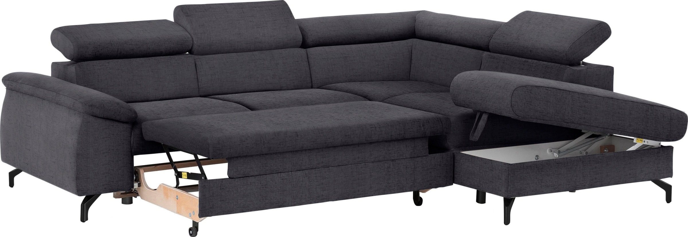 COTTA Polstergarnitur »Komaris«, (Set), Set: bestehend aus Ecksofa und Hocker, frei im Raum stellbar