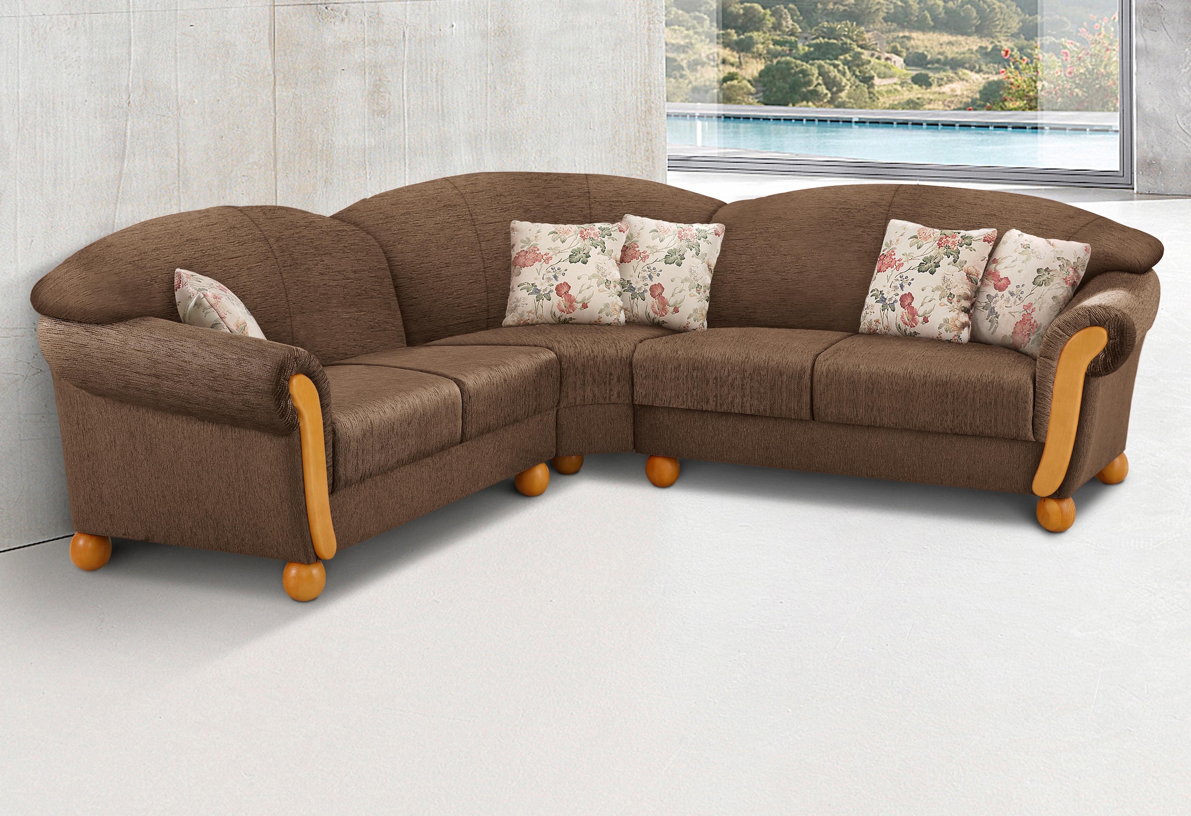 Home affaire Ecksofa "Milano, bequem mit Federkern, B/T/H 233/233/83cm, Lan günstig online kaufen