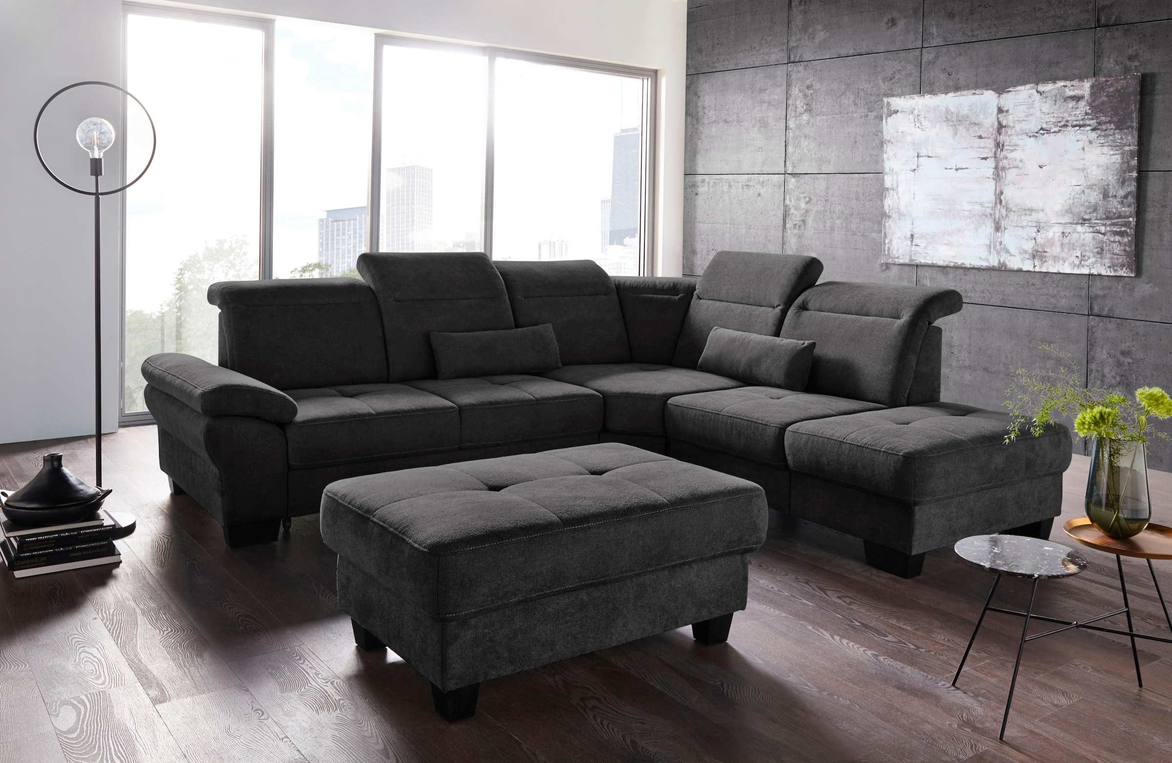 Home affaire Ecksofa "Cornwall L-Form" incl. Sitztiefenverstellung, mit Bet günstig online kaufen