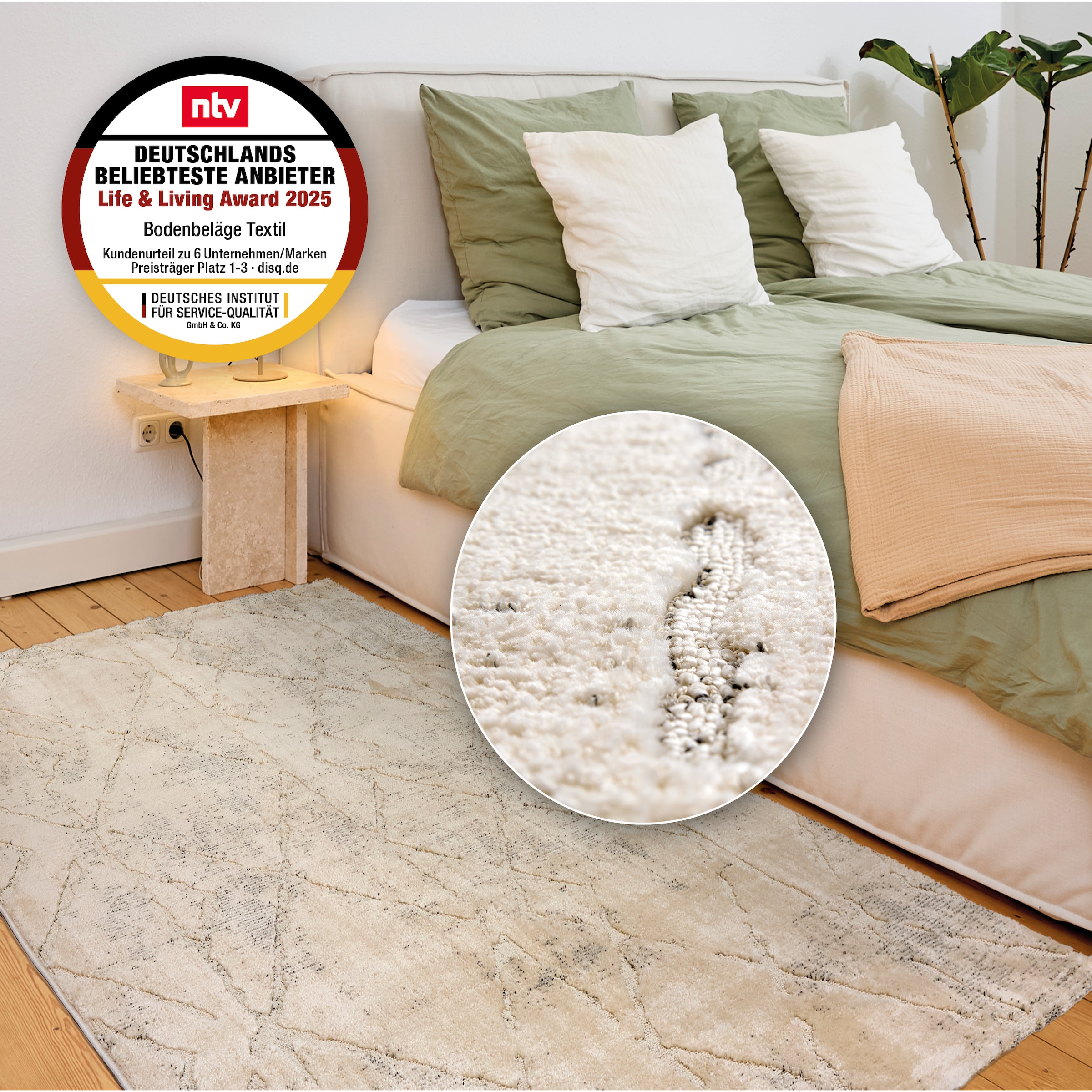 ASTRA Teppich »Lou 254«, rechteckig, 10 mm Höhe, Hoch Tief Struktur, Kurzflor, Wohnzimmer, Schlafzimmer