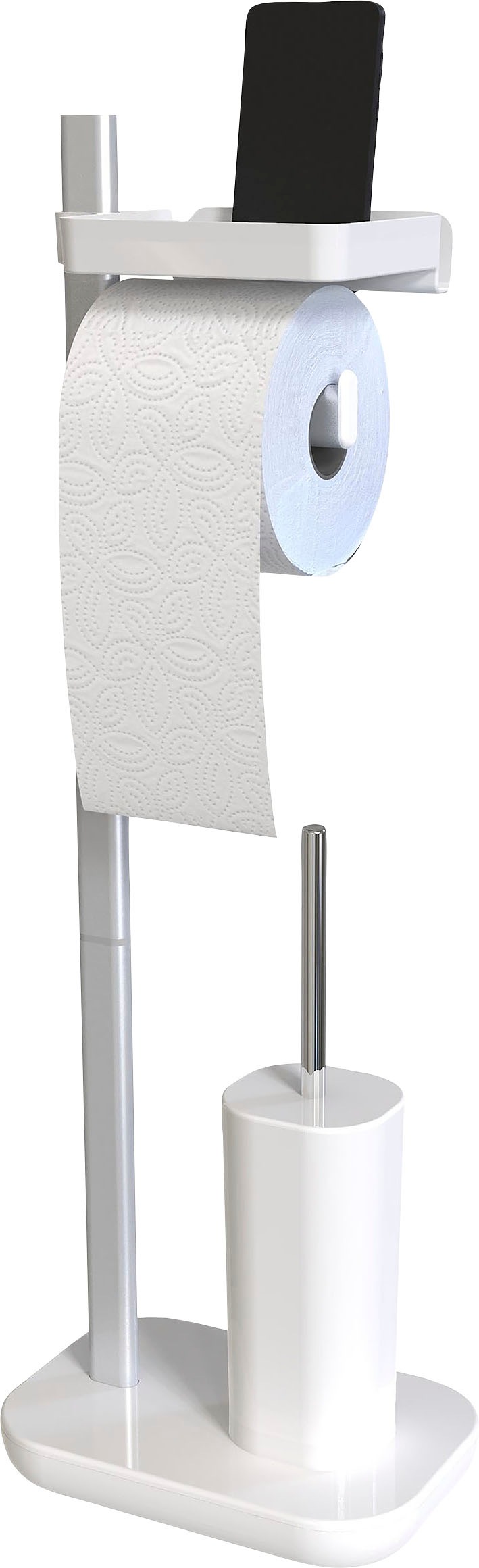 Bischof WC-Garnitur "Stena" aus Aluminium Kunststoff WC-Komplettsystem, Alu-Kunststoff, Ablage, TPE-Bürste, beschwert