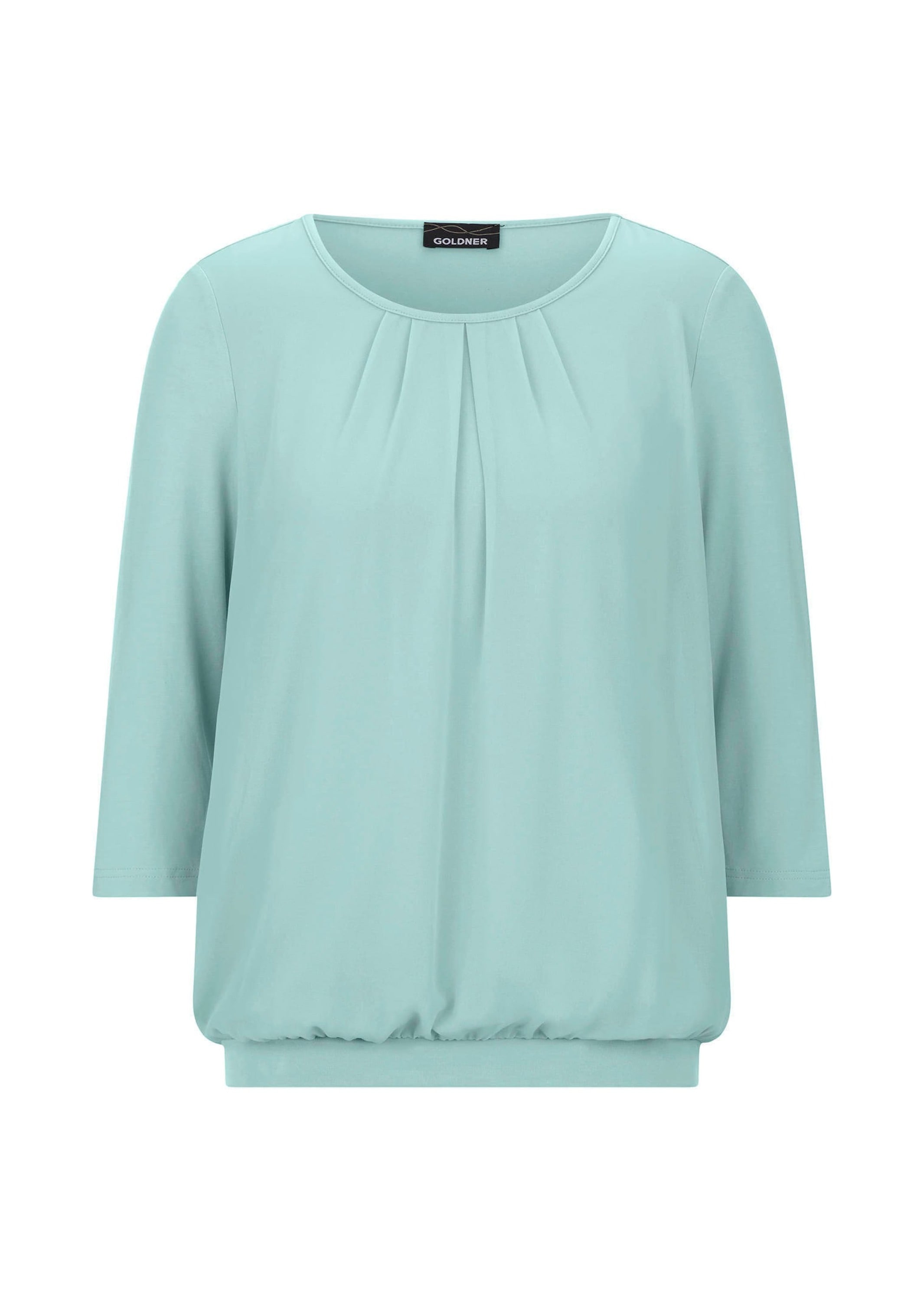 GOLDNER Kurzarmbluse "Chiffon-Shirt mit 3/4-Arm, Rundhals" keine/nicht relevant