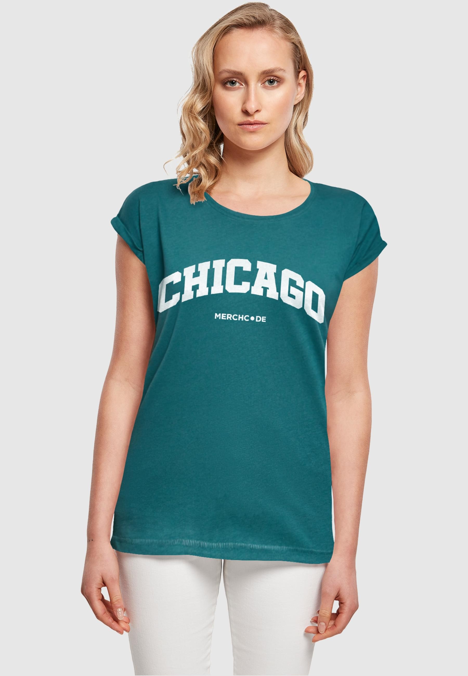 Merchcode T-Shirt »Merchcode Damen Ladies Chicago Wording - T-Shirt« 1 Stk. tlg.