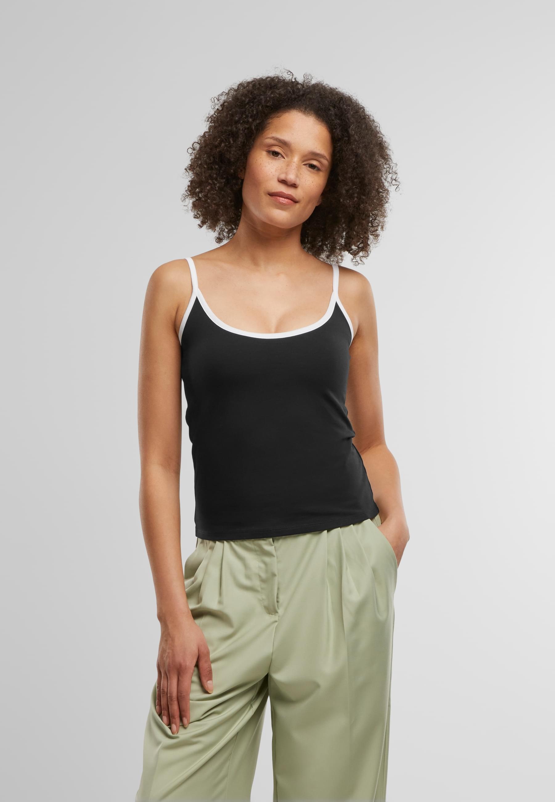 URBAN CLASSICS Muskelshirt »Urban Classics Ladies Contrast Basic Top 2-Pack«, (1 tlg.)
