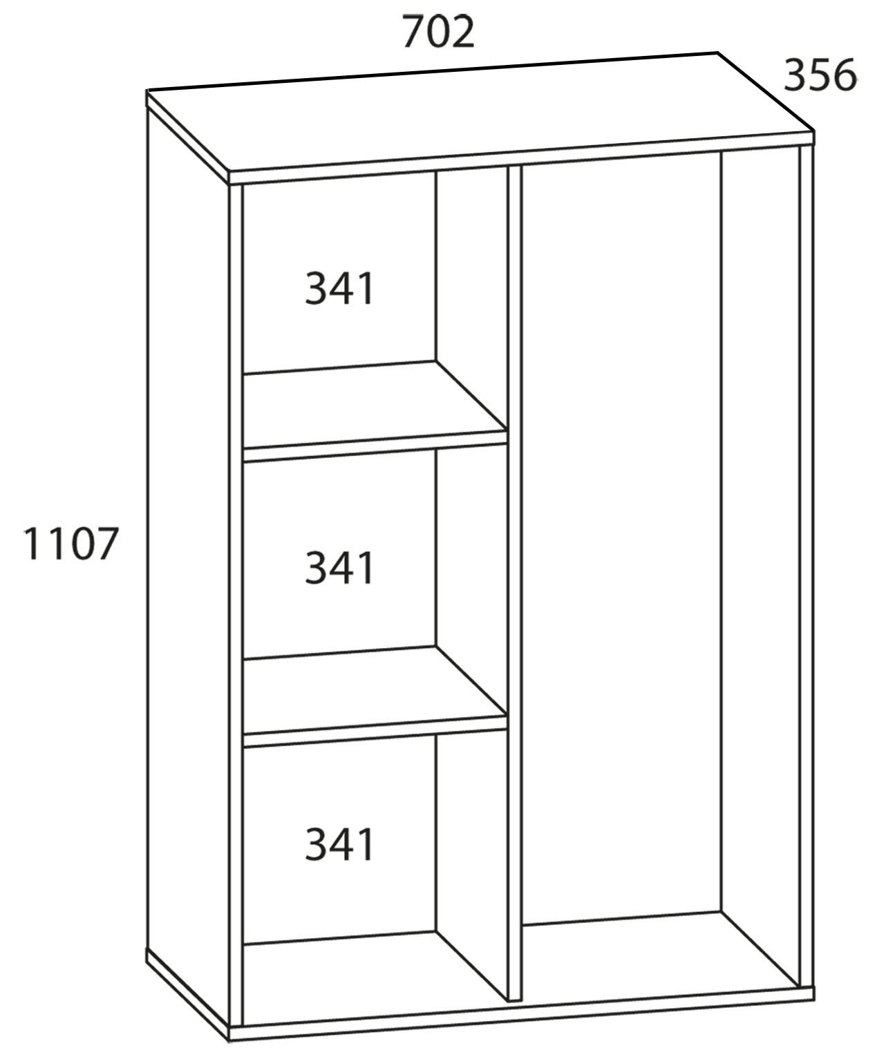 VCM Mehrzweckschrank »VCM Holz Besenschrank | 4 Fächer | Haushaltsschrank | Maße: B. 70 x H. 111 x T. 38 cm | 2 Drehtüren ¿ Lona L« 1 Stk. tlg.