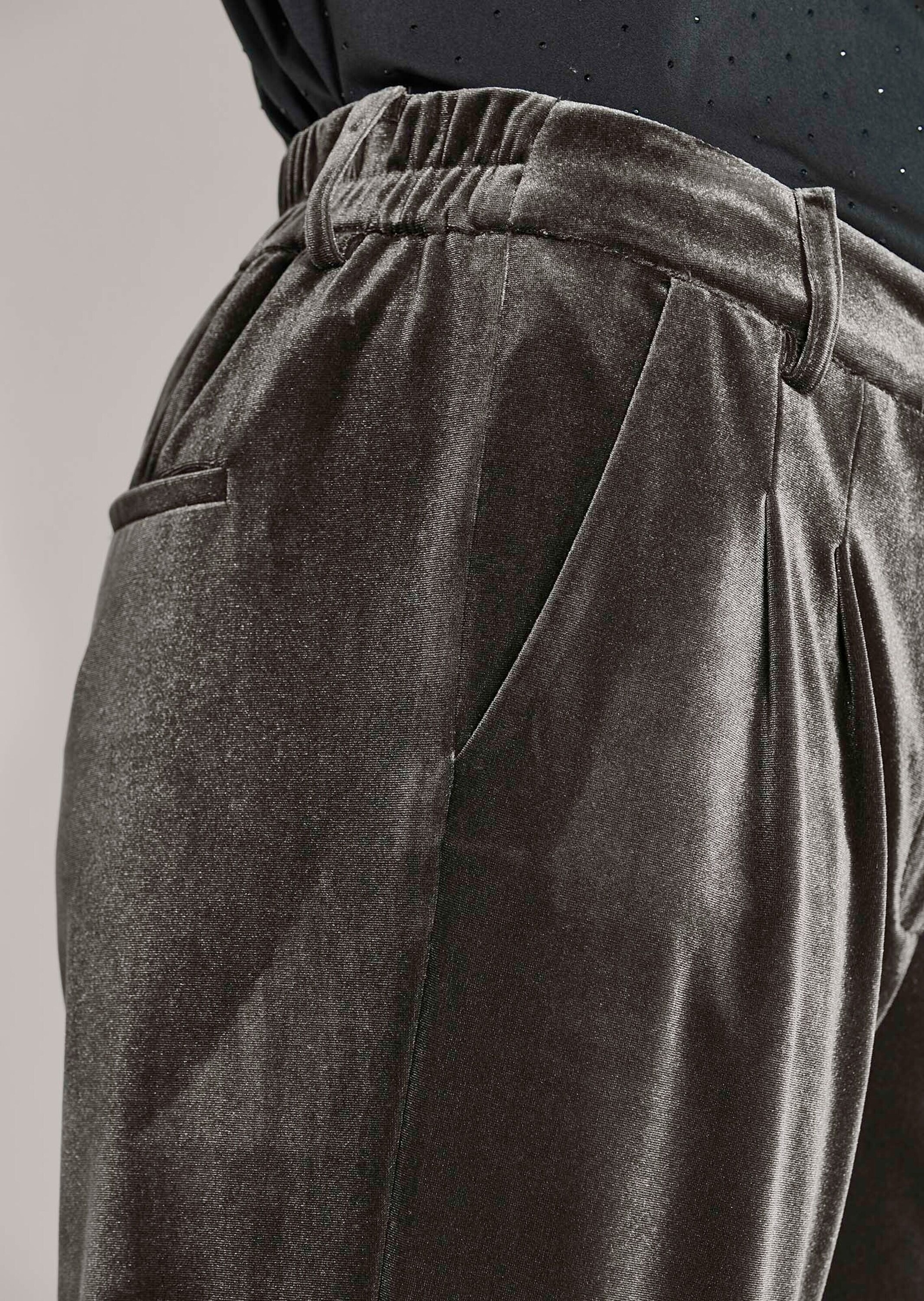 MADELEINE Stoffhose »Samthose Weite Stoffhose aus Samt, Mid Waist«