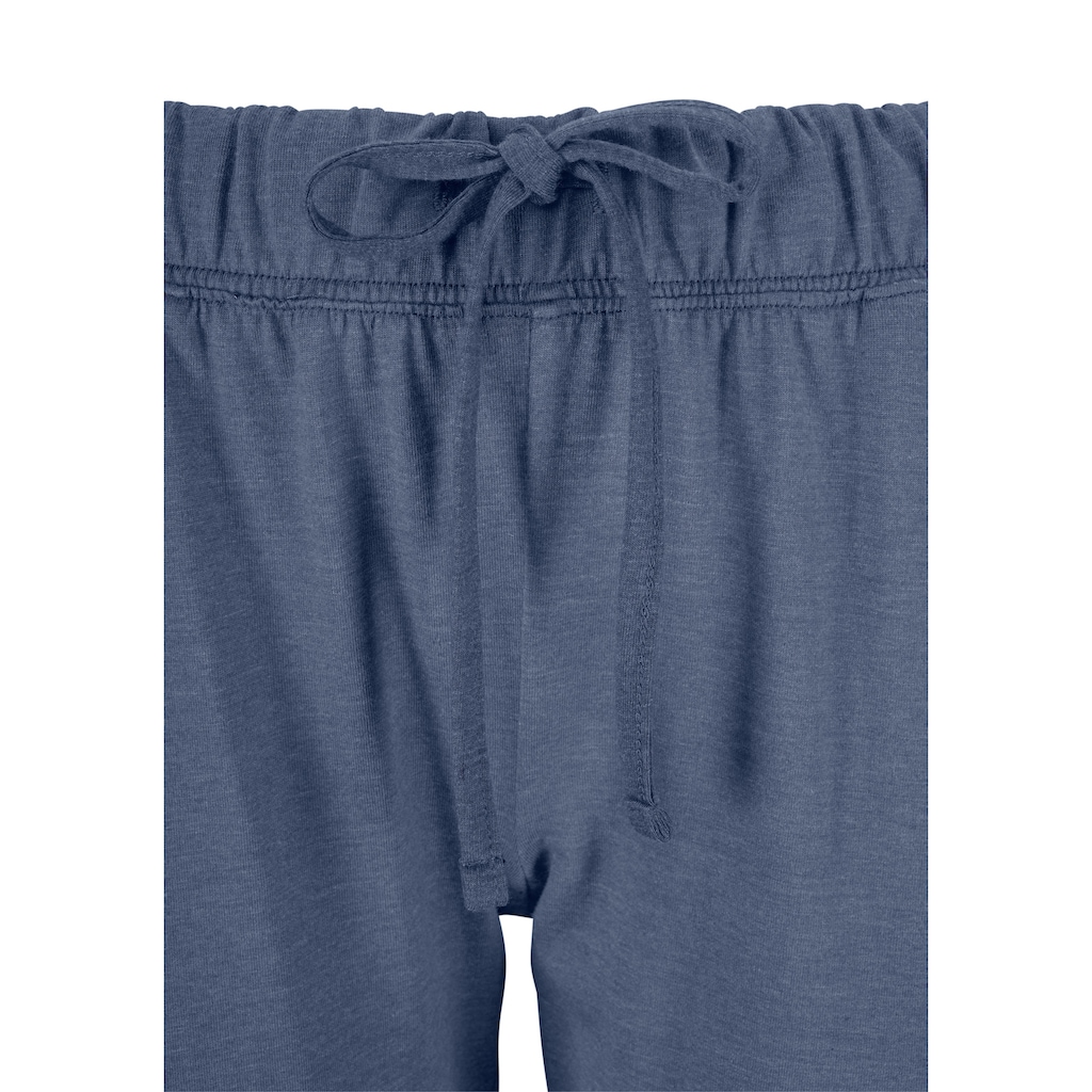 Arizona Pyjama, (2 tlg., 1 Stück), in melierter Qualität mit Knopfleiste