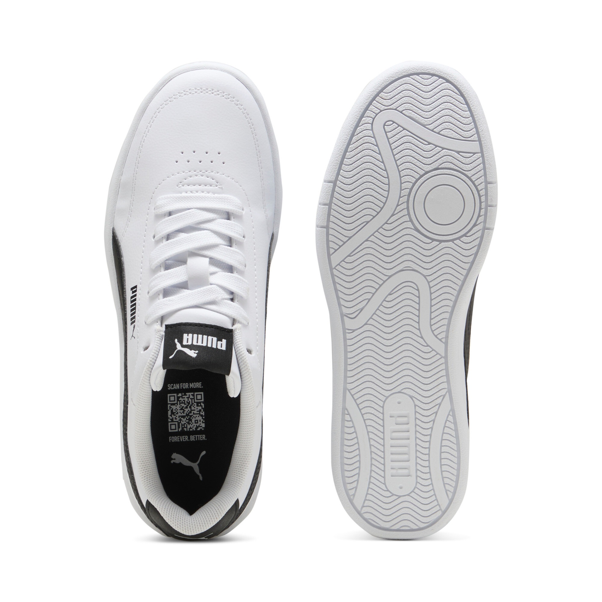 Sneaker PUMA "COURT CLASSIC CLEAN JR", Jungen, Gr. 35,5, schwarz-weiß (puma weiß, puma schwarz), Synthetik, Schuhe Sneaker, mit Gummilaufsohle, mit leichtem Profil, Obermaterial aus Synthetik 3