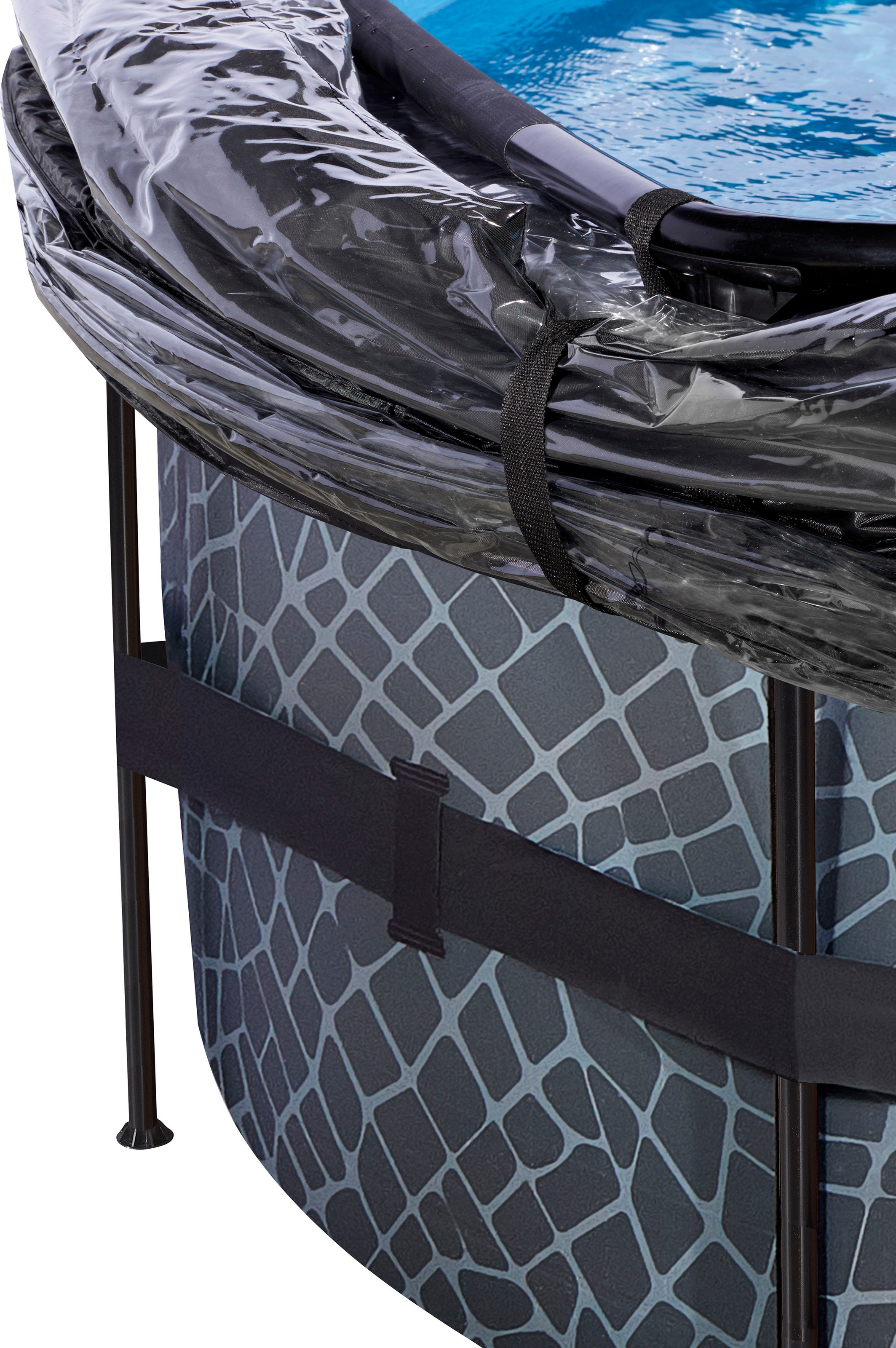 EXIT Framepool »inkl. multifunktionaler Poolabdeckung«, (Set, 4 tlg.), ØxH: 488x 122 cm, mit Sandfilteranlage und Sicherheitsleiter