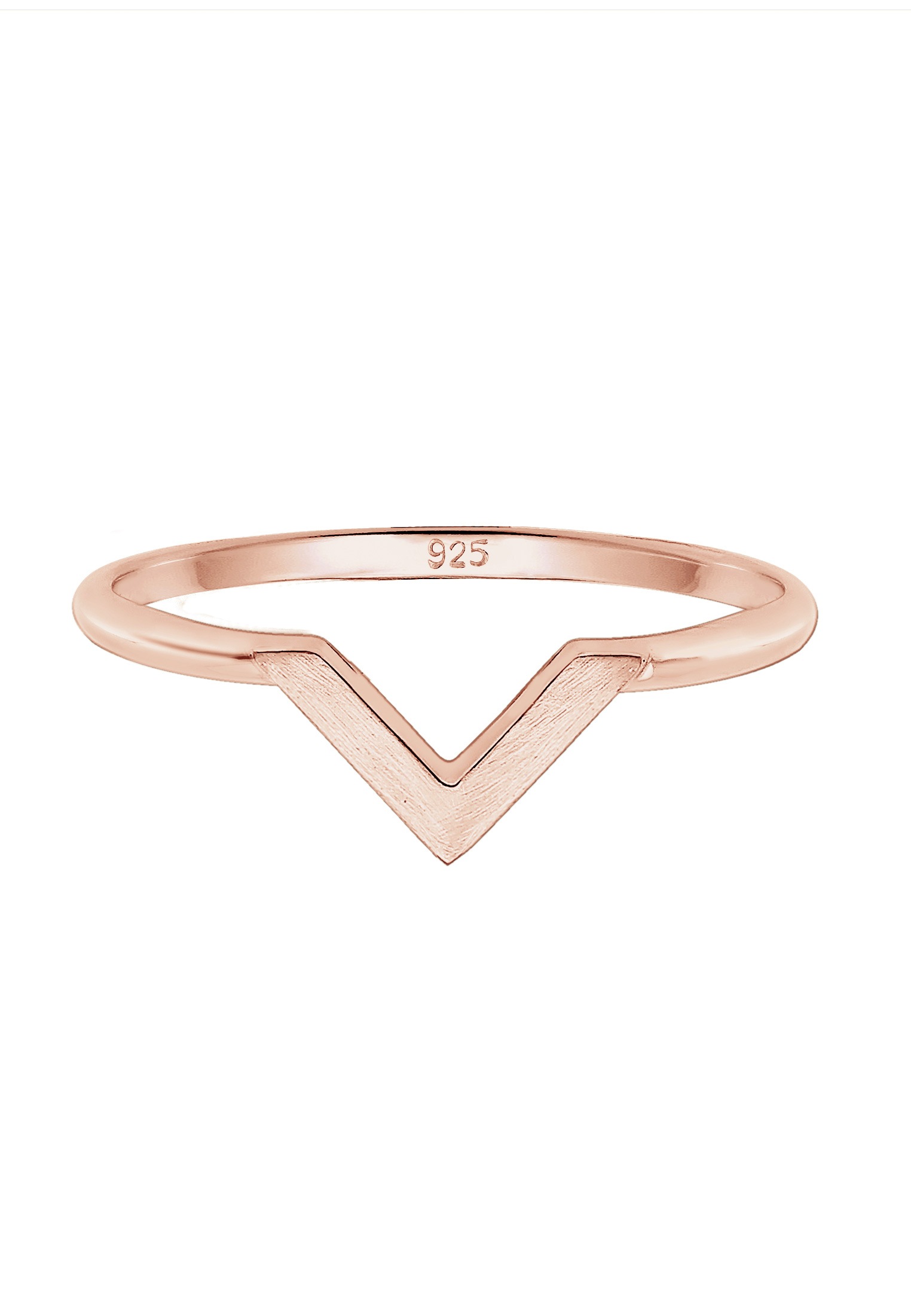 Elli Fingerring »V-Form Matt Basic 925 Silber«