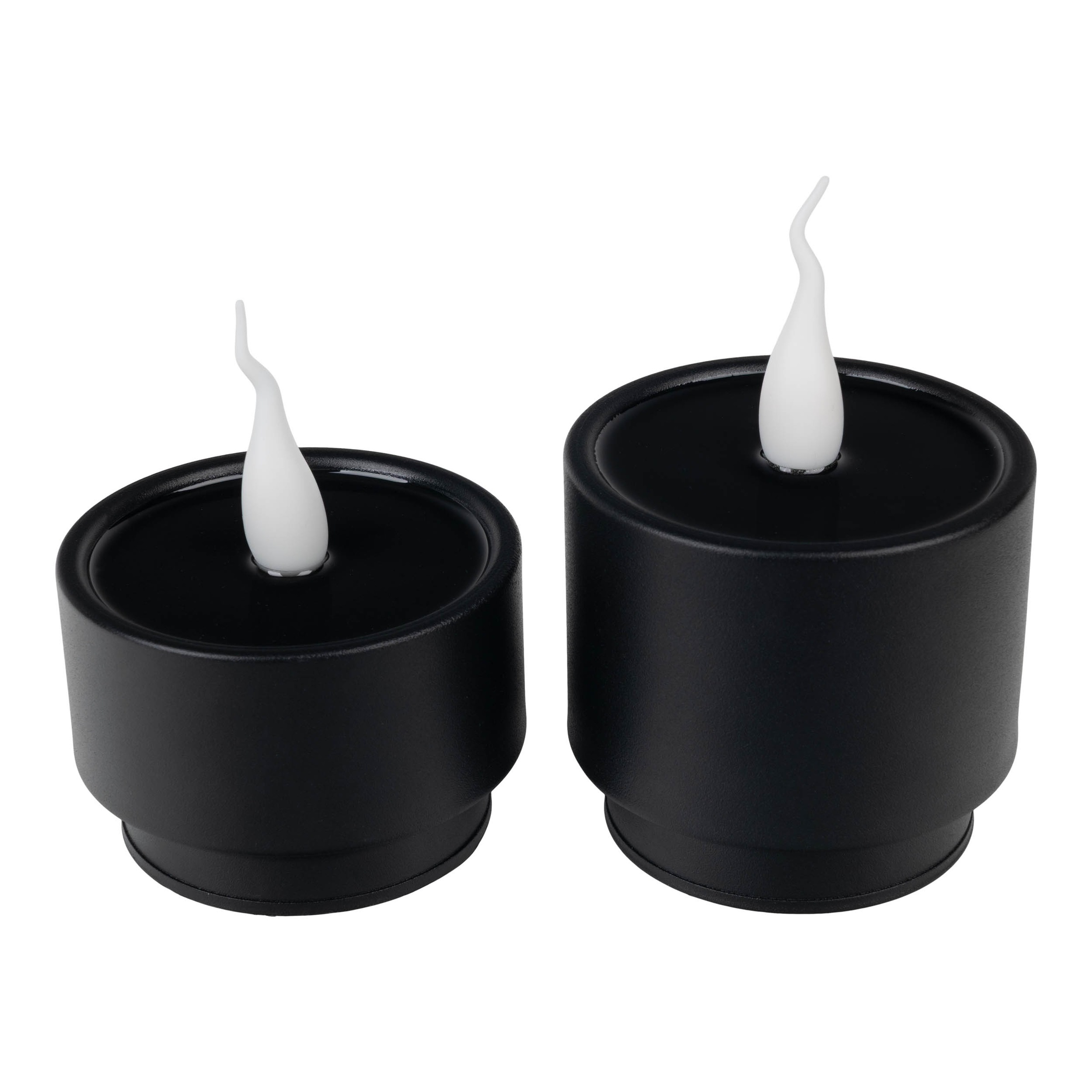 näve LED Dekolicht »Loni« LED-Modul 2 Stk. Warmweiß 2er-Set Kerzen schwarz, Flammeneffekt, Timer, Schiebeschalter, D: 9cm