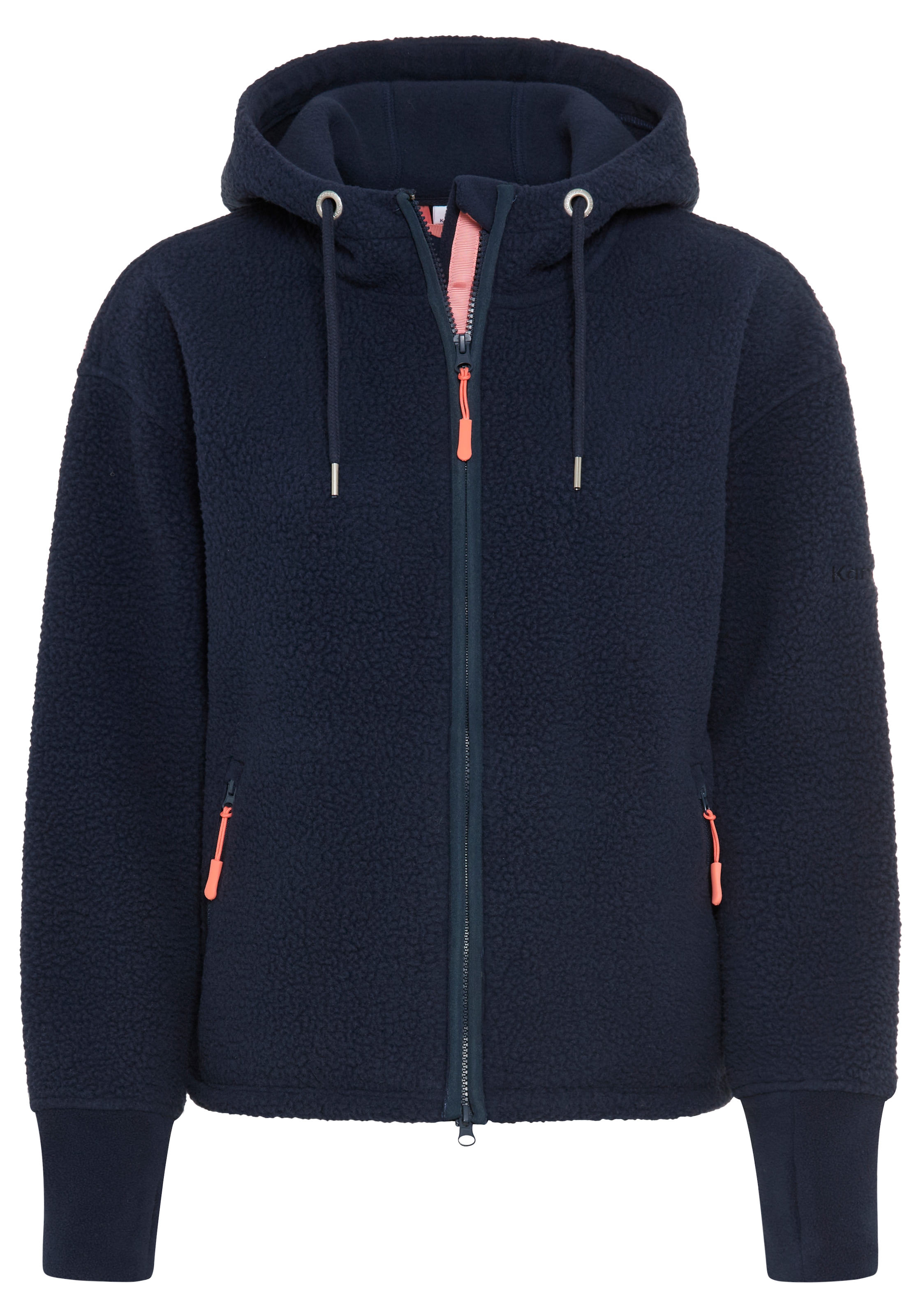KangaROOS Fleecejacke mit Kapuze mit relaxed fit, hüftlange Form