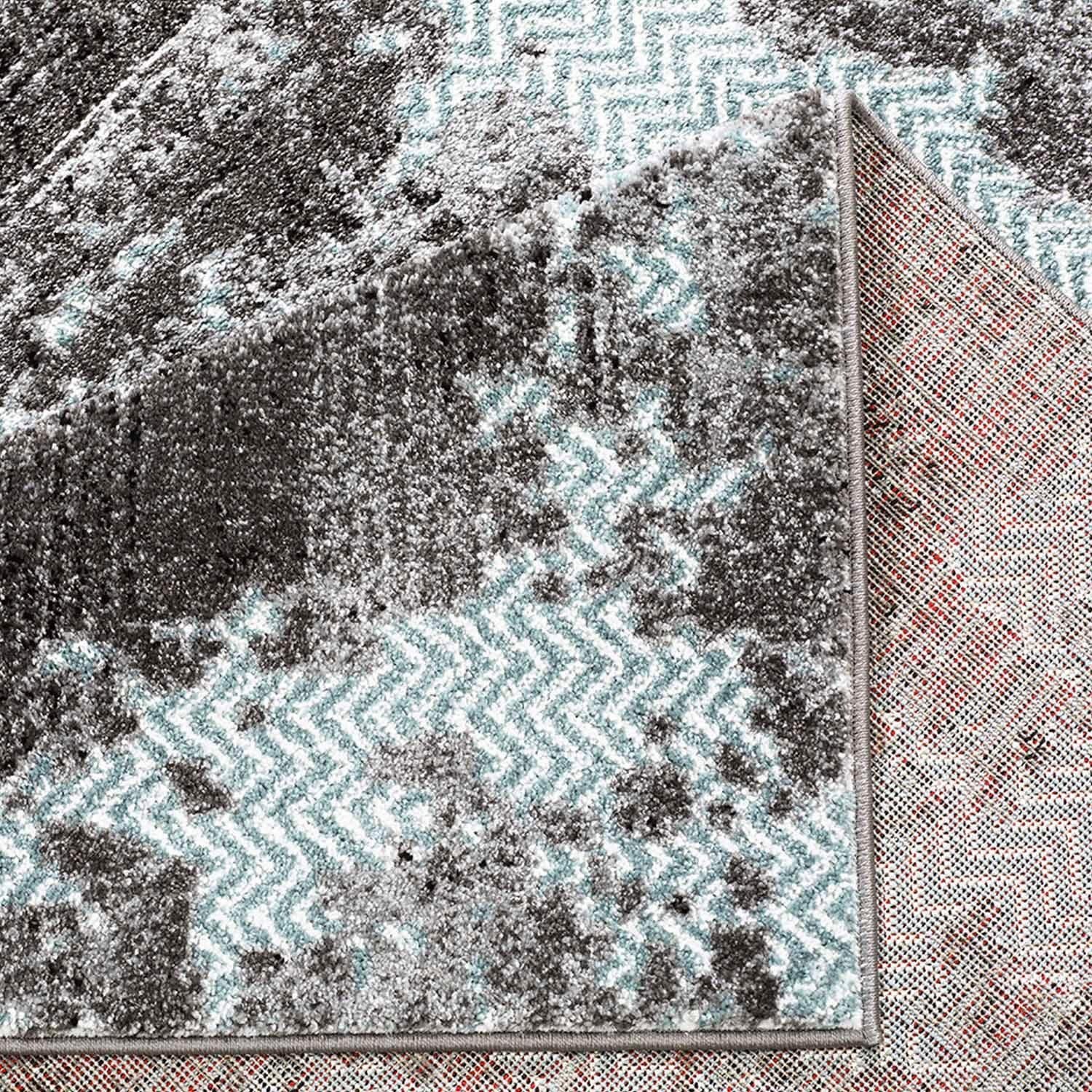 Teppich CARPET CITY "Moda 1137" Gr. 3, blau, B:120cm H:11mm L:160cm, Kunstfaser, Teppiche, Teppich, Kurzflor, Vintage, abstrakt gemustert, Wohnzimmer 3