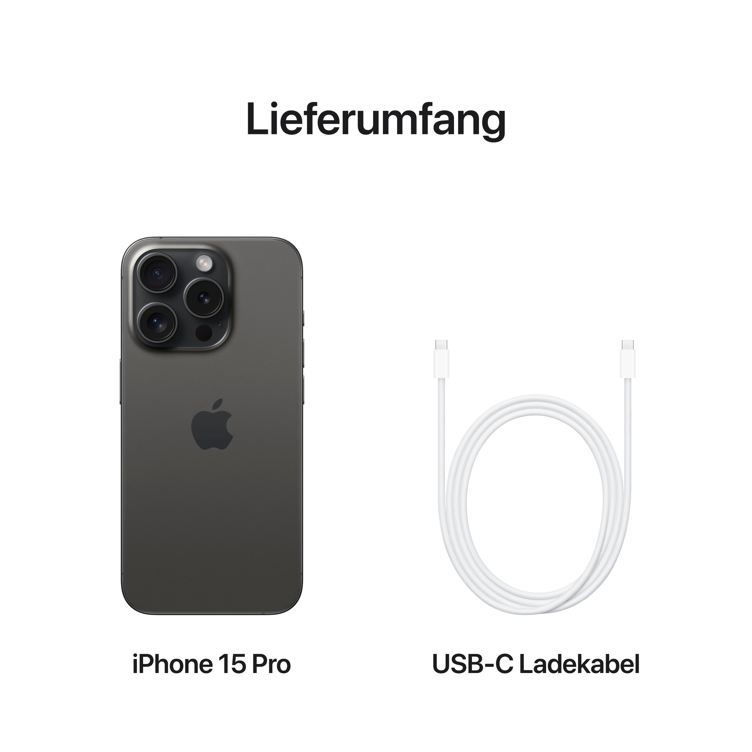 Apple Smartphone »iPhone 15 Pro 1TB«, Black Titanium, 15,5 cm/6,1 Zoll, 1000 GB Speicherplatz, 48 MP Kamera