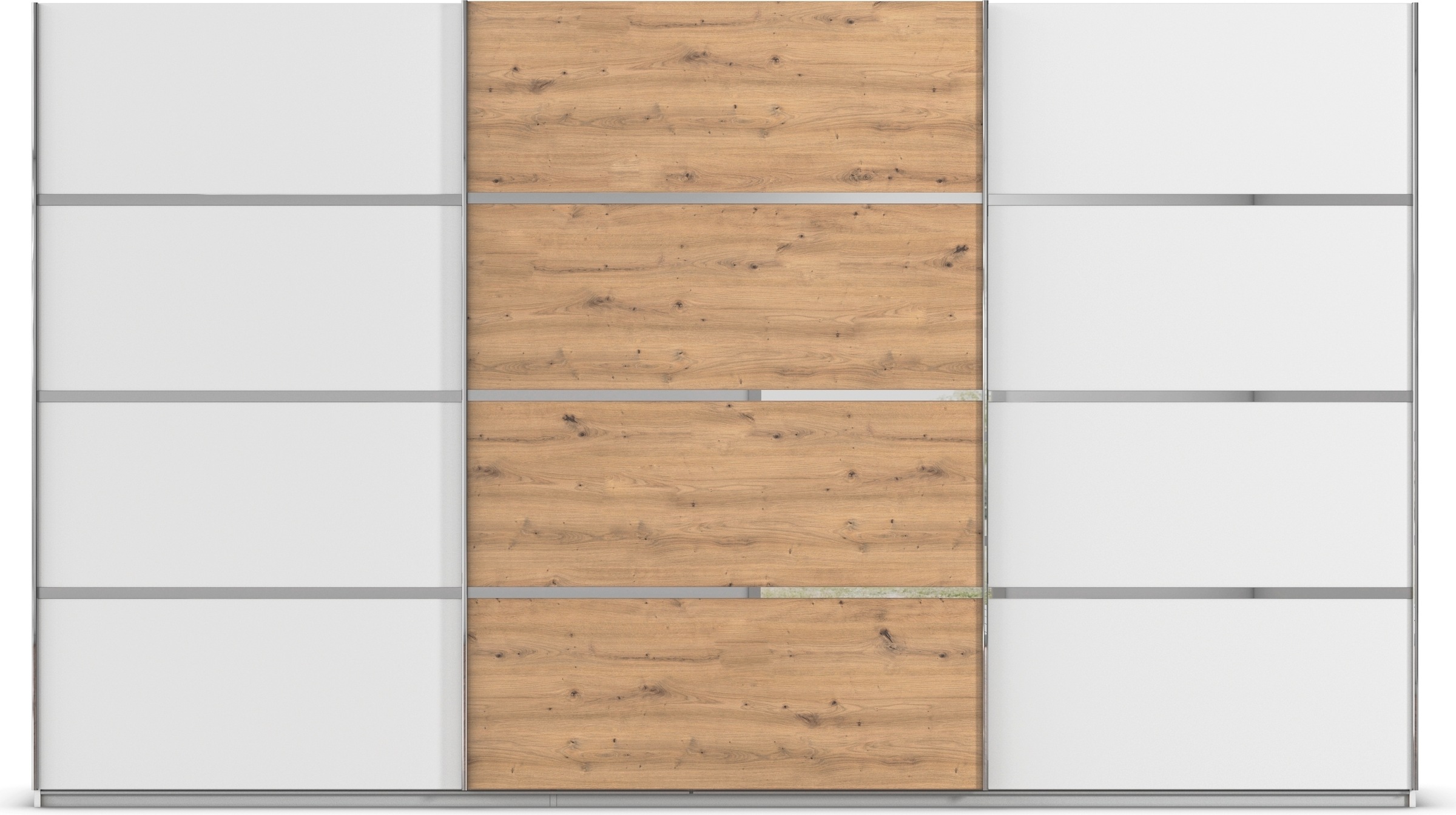 rauch Kleiderschrank »Schwebetürenschrank OTTO´s Choice Garderobe Schrank TOP ANGEBOT Avola«, (in 3 verschiedenen Ausstattungen BASIC/CLASSIC/PREMIUM), mit eleganten Zierleisten in Chrom, Schwarz oder Weiß MADE IN GERMANY