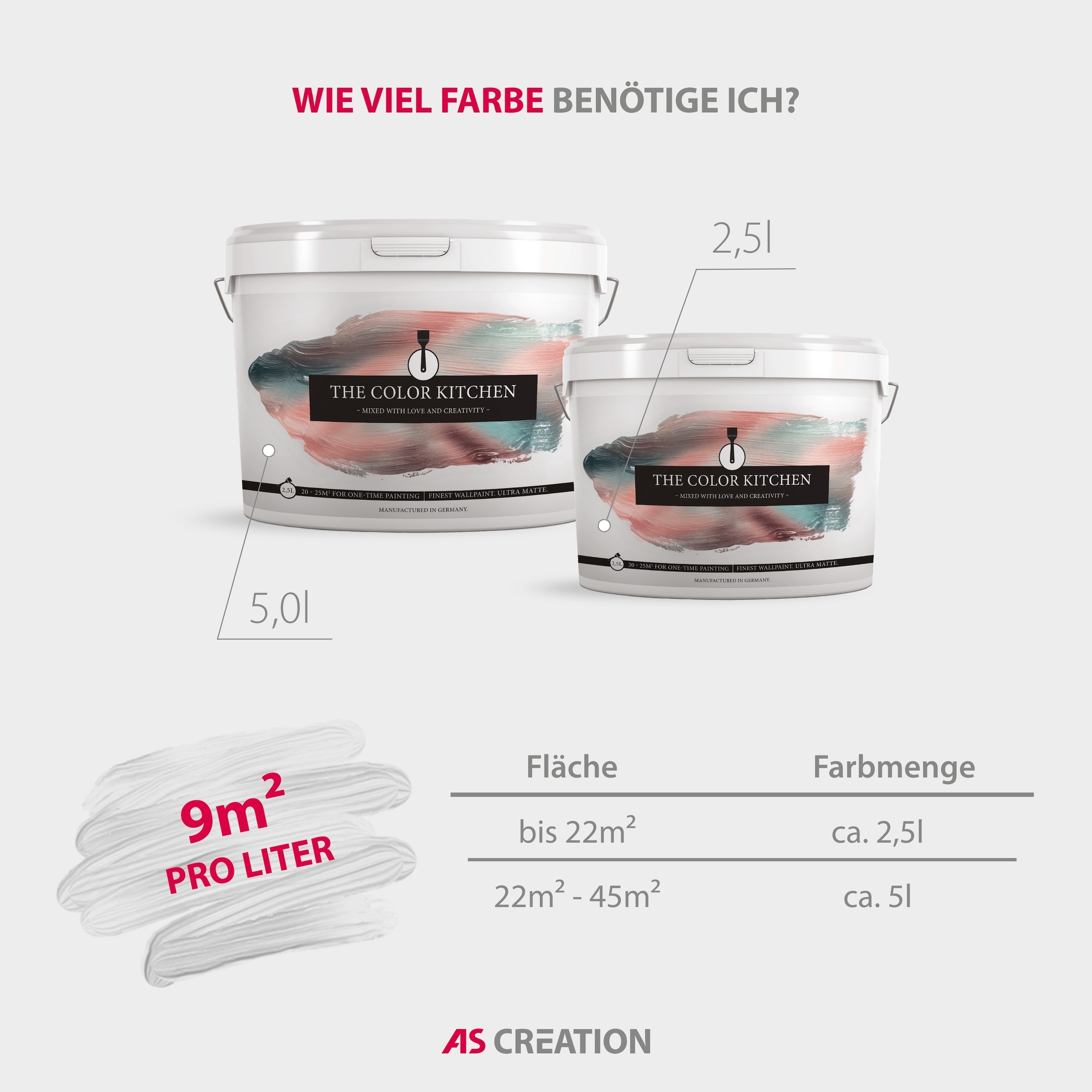 A.S. Création Wand- und Deckenfarbe »Seidenmatt Innenfarbe THE COLOR KITCHEN« 1 Stk. tlg. für Wohnzimmer Schlafzimmer Flur Küche, versch. Beigetöne